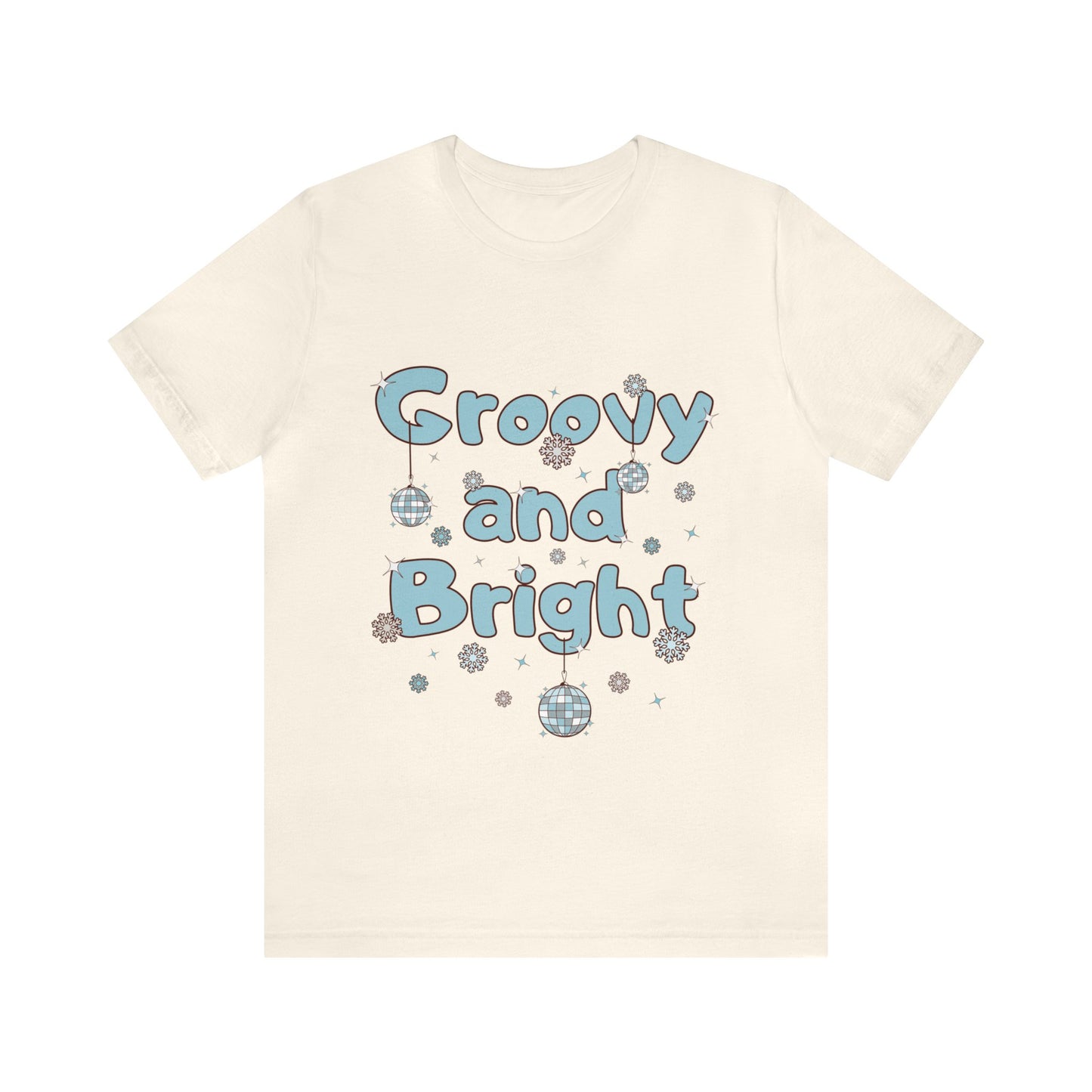 Silver and Blue - Groovy and Bright Jingle Disco Ball - Unisex T-shirt