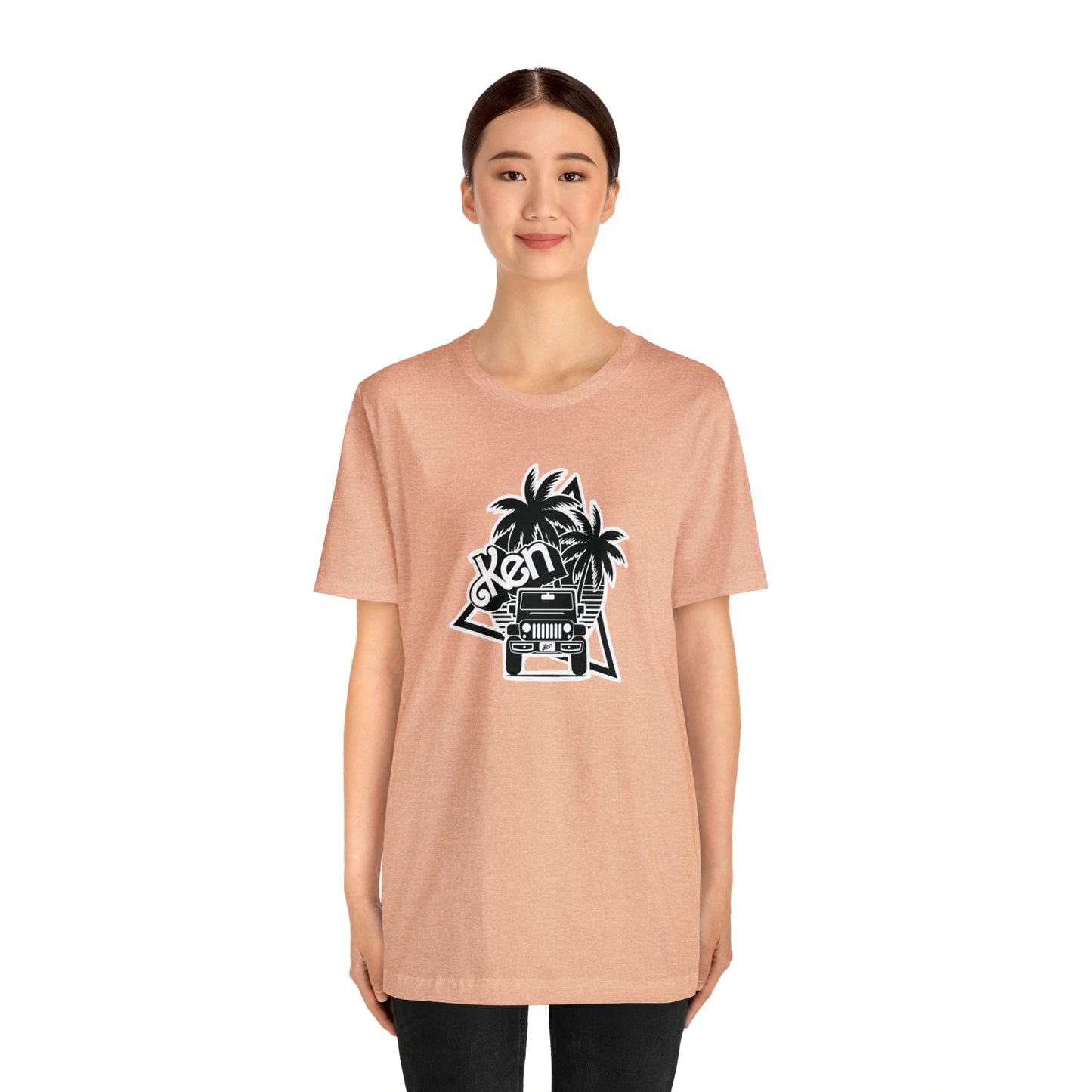 Black and White, Beep Beep Barbie KEN, Unisex Jersey Short Sleeve Tee