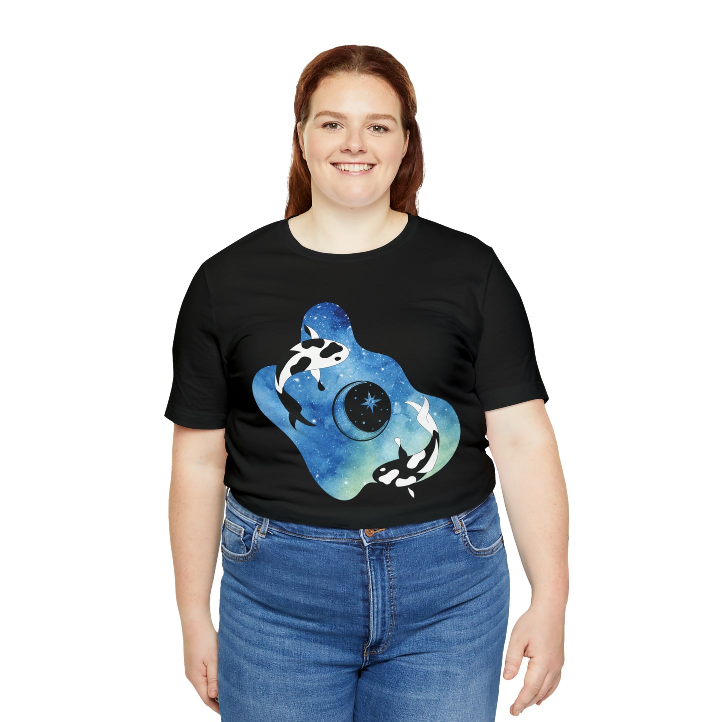 Watercolor Space Koi, Unisex Jersey Short Sleeve Tee