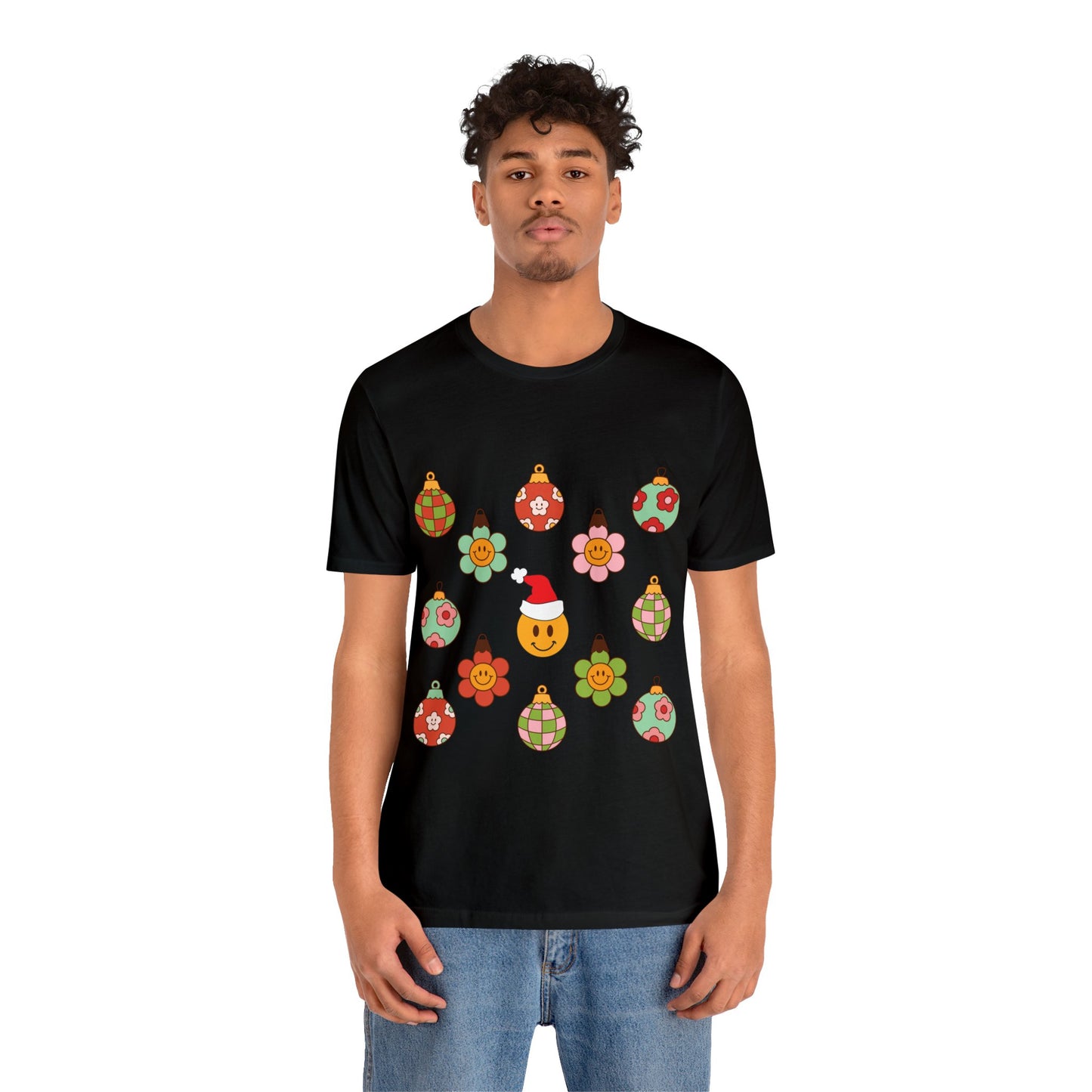 Groovy Smiley Christmas with NO back design - Unisex T-shirt