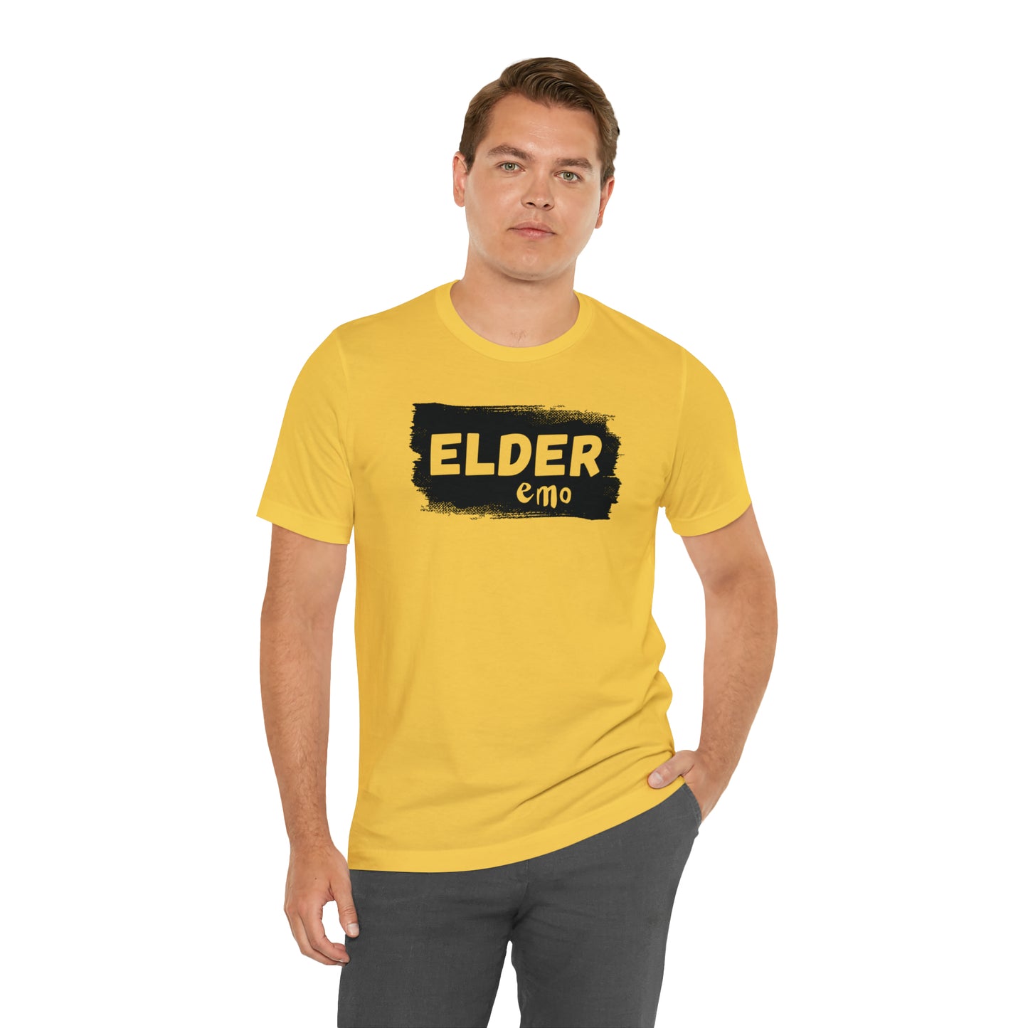 BLACK LETTER Elder Emo, Unisex Jersey Short Sleeve Tee