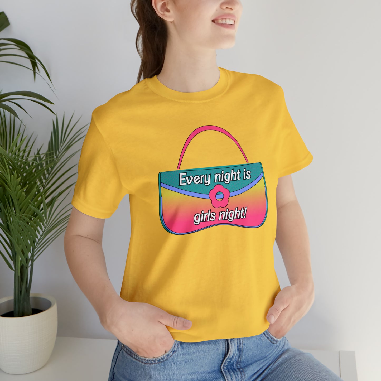 90's Purse: Every Night is Girl's Night, Unisex Jersey Short Sleeve Tee