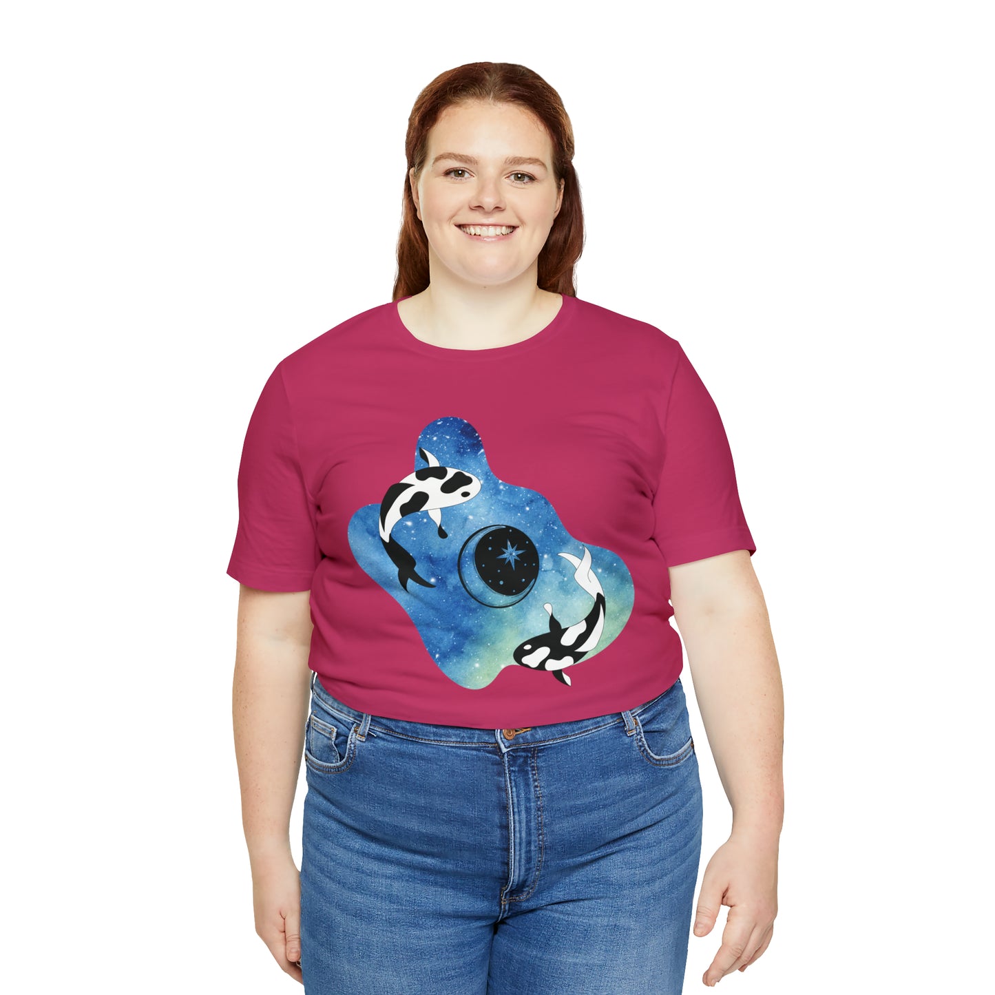 Watercolor Space Koi, Unisex Jersey Short Sleeve Tee