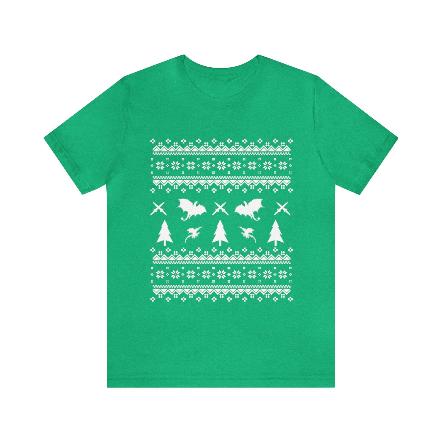 8-bit Fair Isle Dragon Christmas - Version 1 - Unisex T-shirt