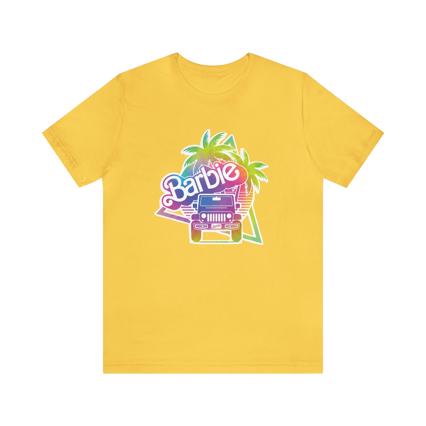 Tie dye 1, Beep Beep Barbie Jeep, Unisex Jersey Short Sleeve Tee