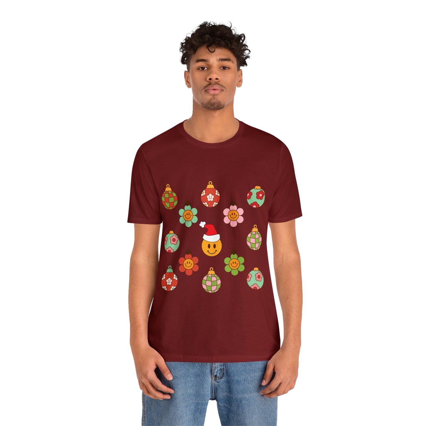 Groovy Smiley Christmas with NO back design - Unisex T-shirt