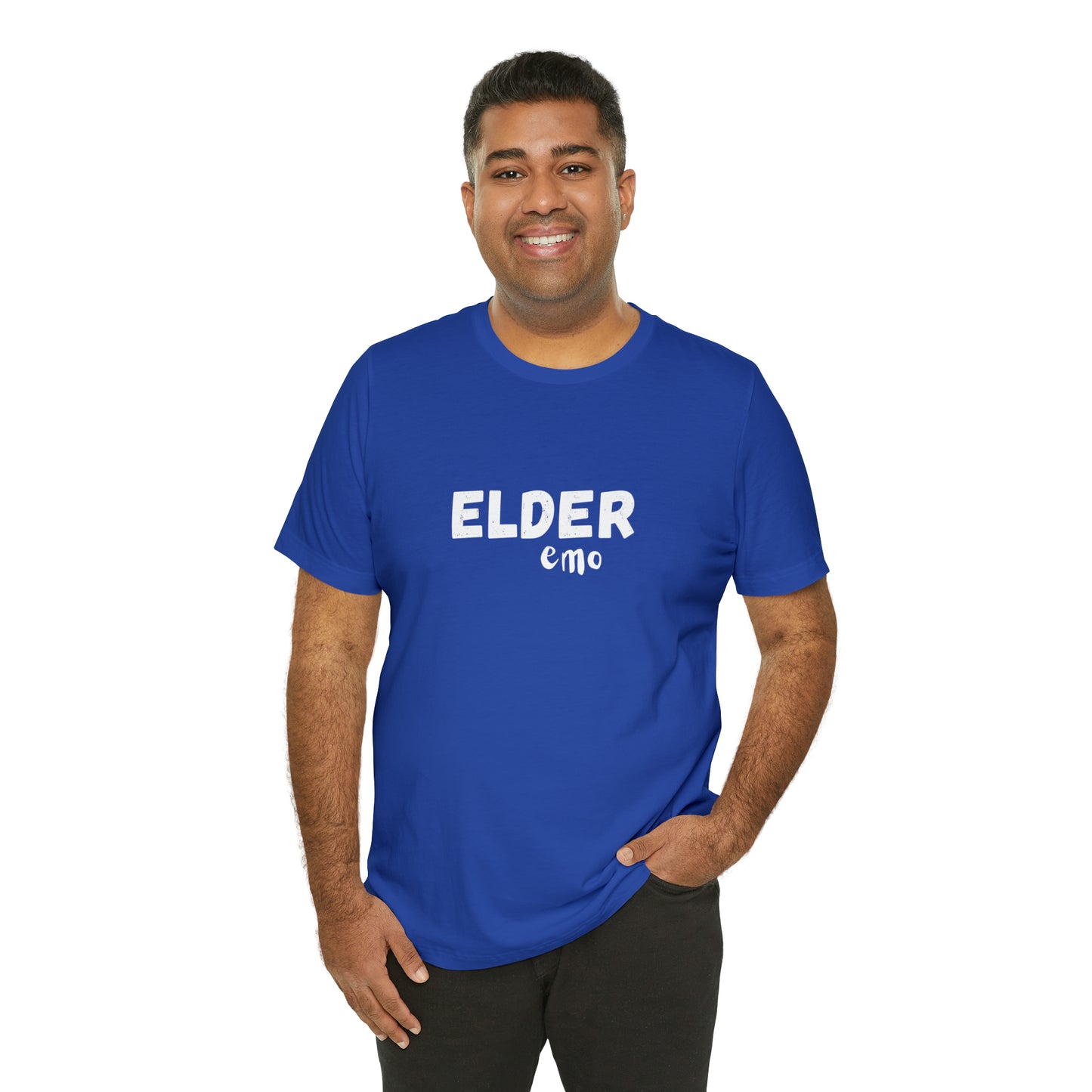No paint WHITE LETTER Elder Emo, Unisex Jersey Short Sleeve Tee