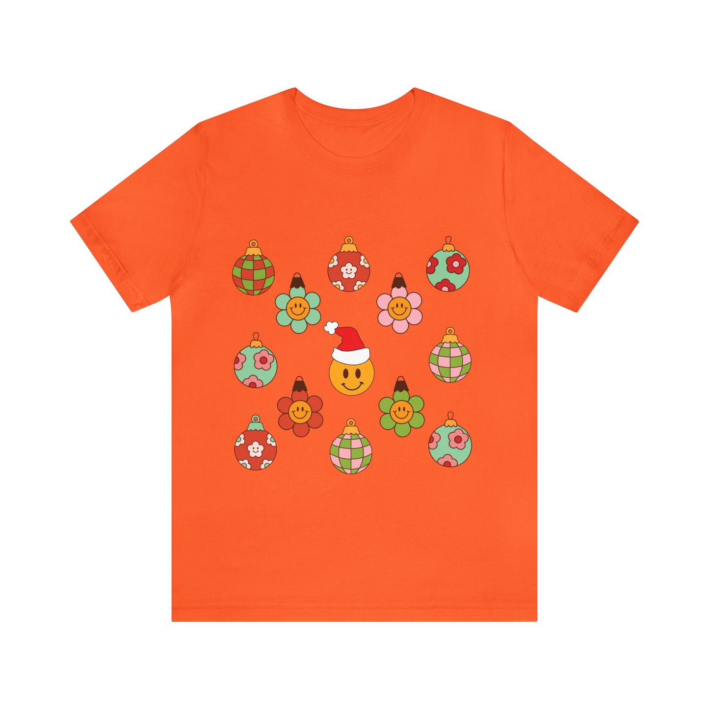 Groovy Smiley Christmas with NO back design - Unisex T-shirt