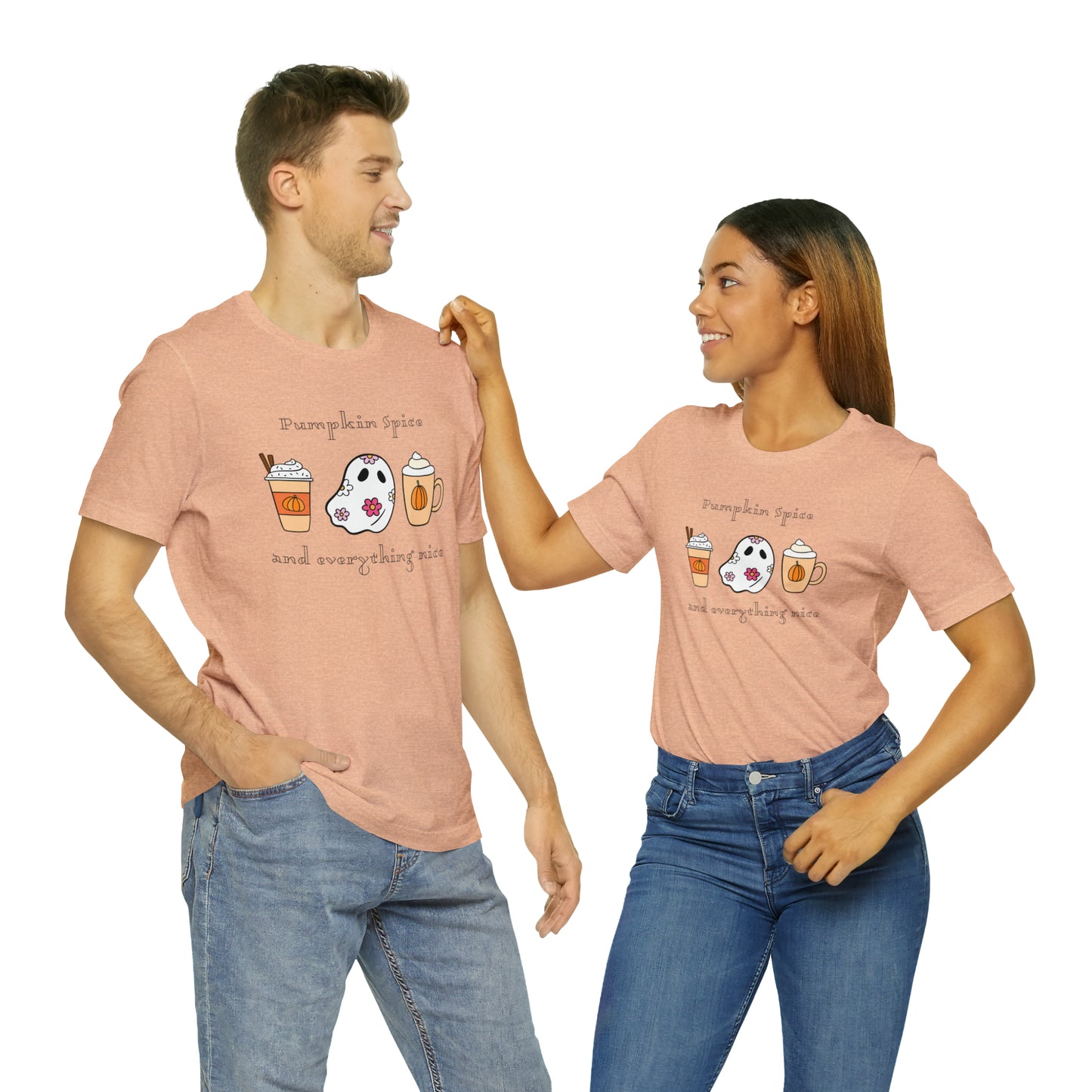 Color Flower - Pumpkin Ghost, Unisex Jersey Short Sleeve Tee
