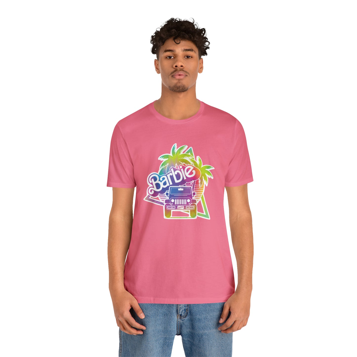 Tie dye 1, Beep Beep Barbie Jeep, Unisex Jersey Short Sleeve Tee