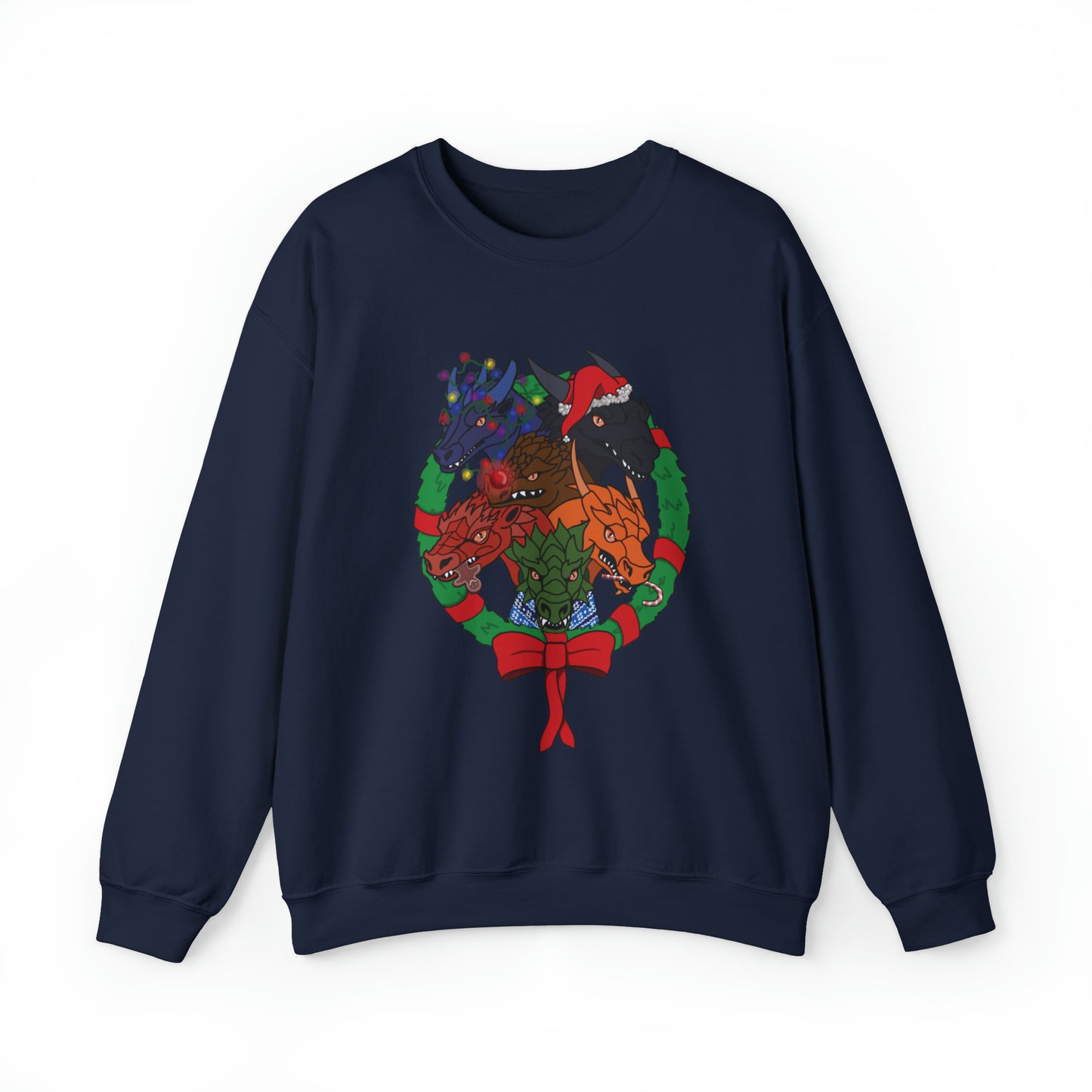Dragon Christmas with no snow and wreath- Unisex Sweatshirt