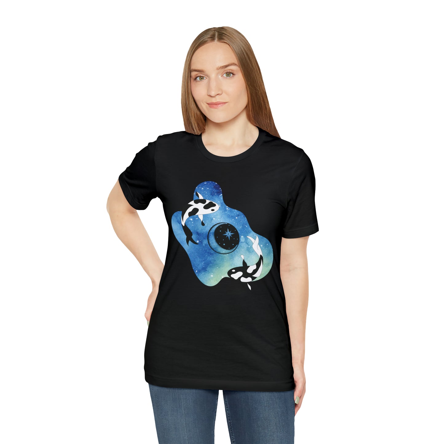 Watercolor Space Koi, Unisex Jersey Short Sleeve Tee