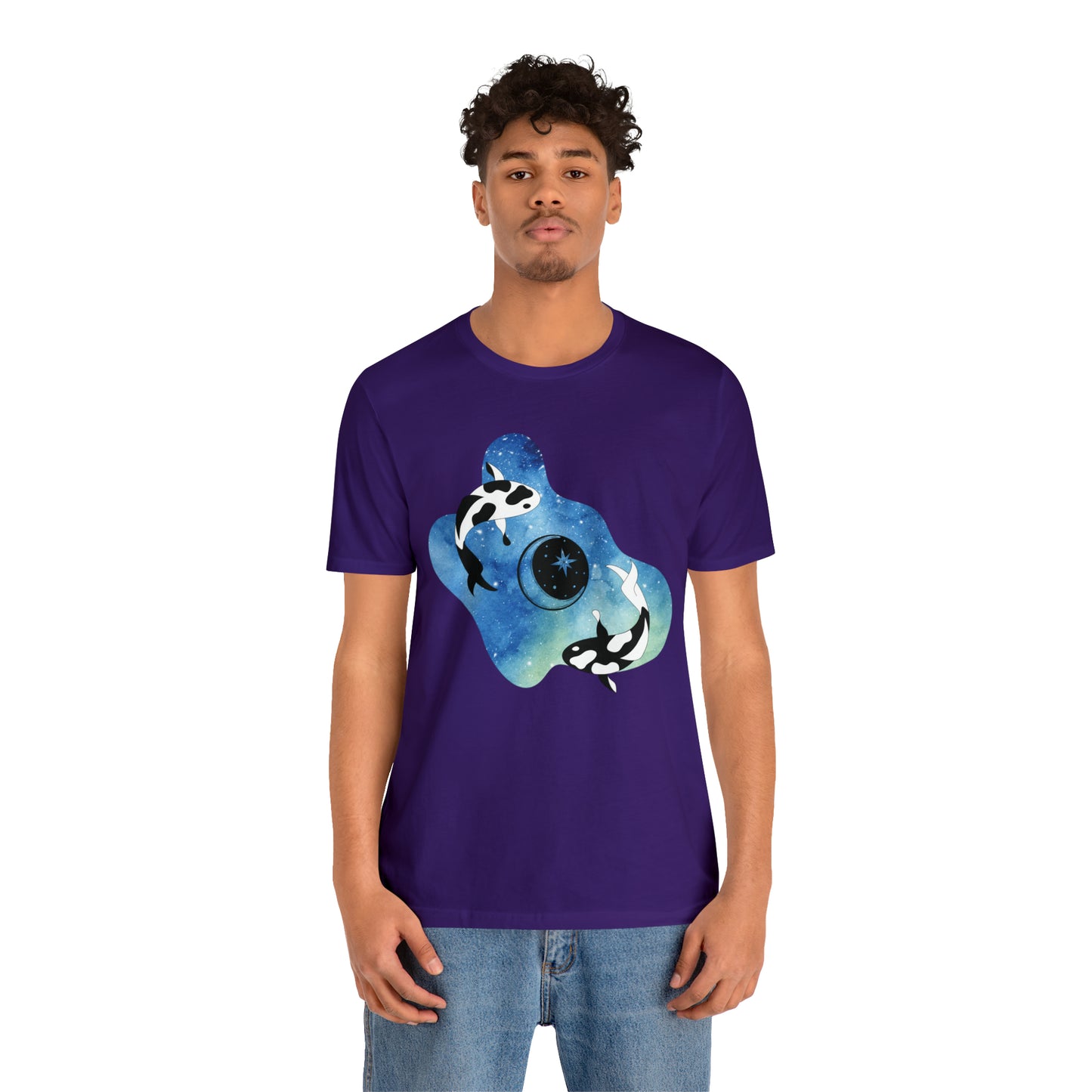 Watercolor Space Koi, Unisex Jersey Short Sleeve Tee