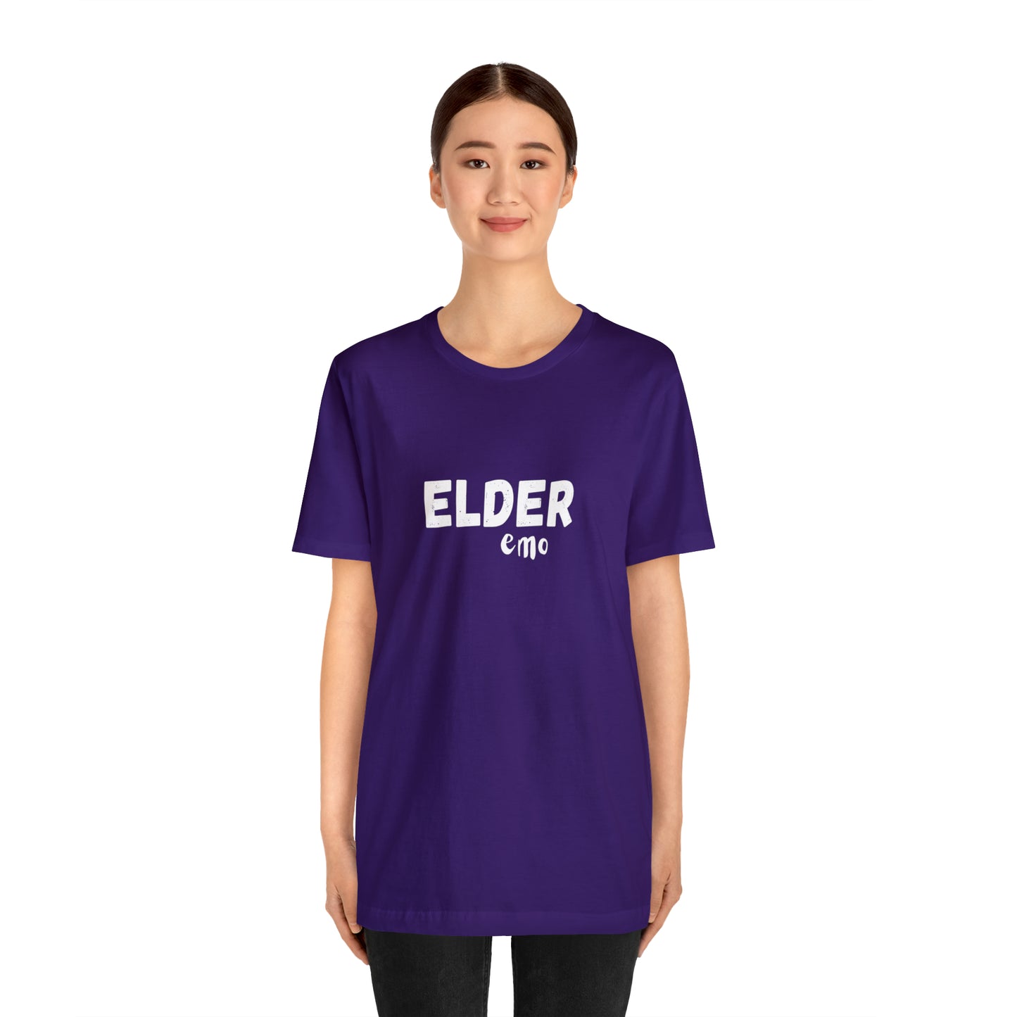 No paint WHITE LETTER Elder Emo, Unisex Jersey Short Sleeve Tee