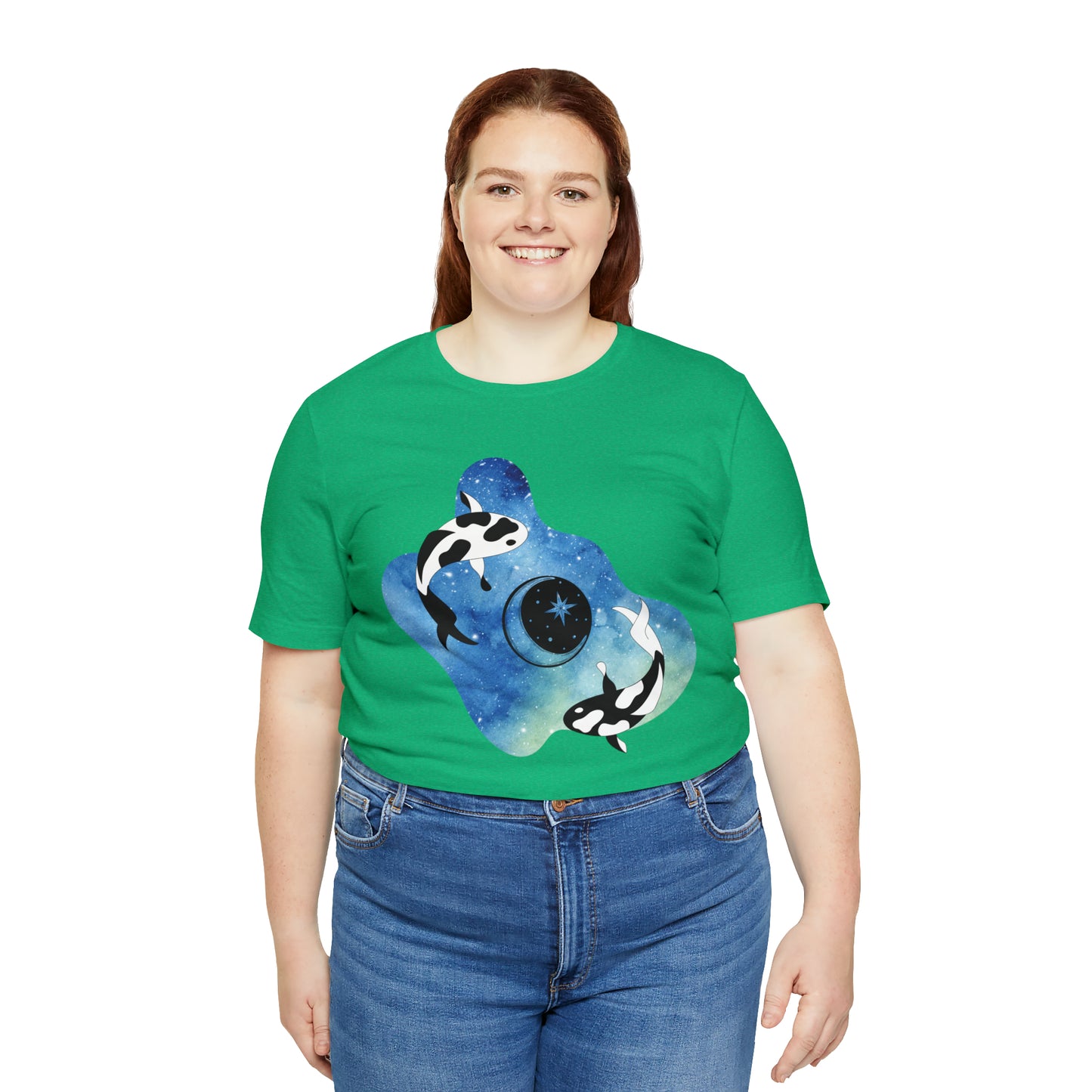 Watercolor Space Koi, Unisex Jersey Short Sleeve Tee