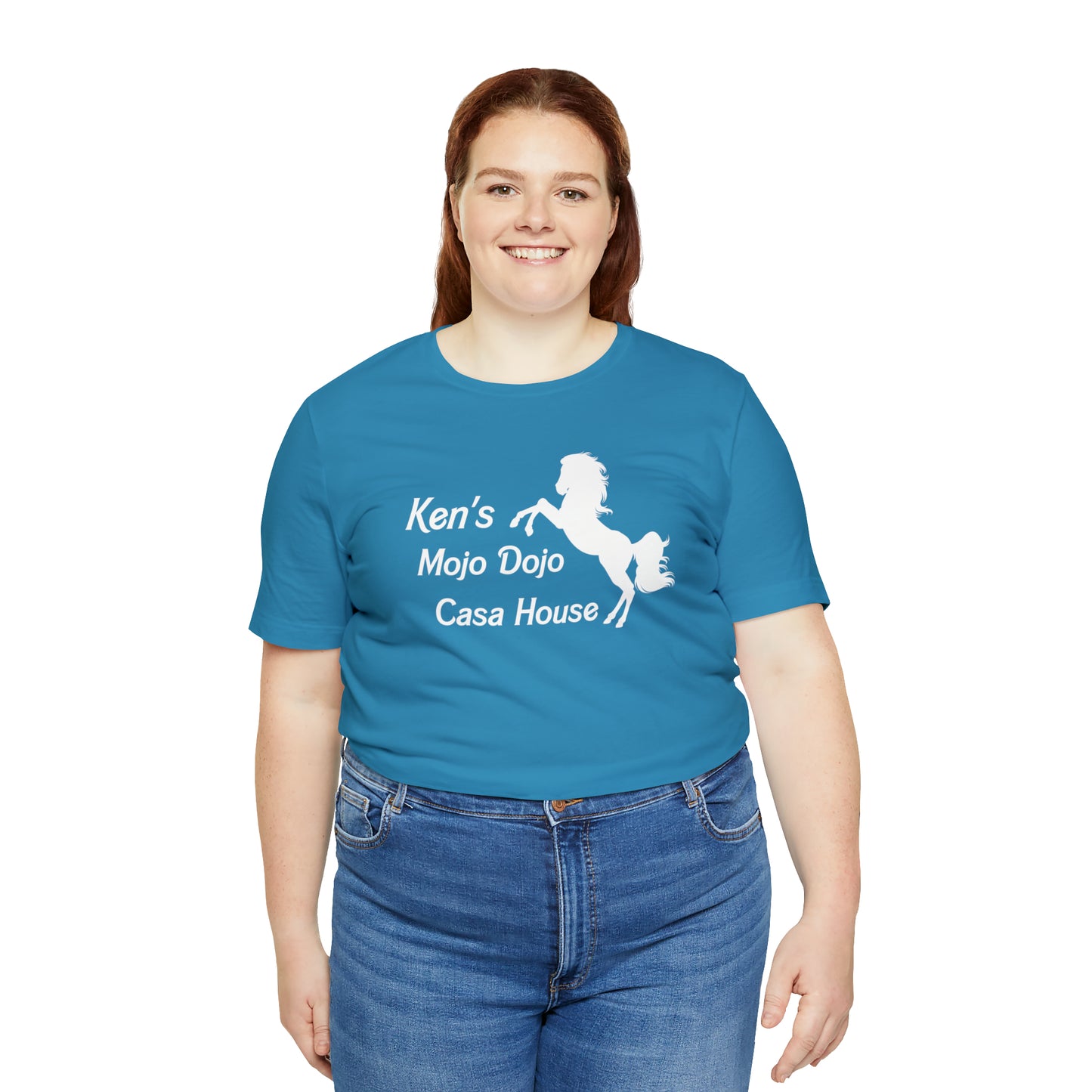 White Silhouette Horse, Mojo Dojo Casa House, Unisex Jersey Short Sleeve Tee