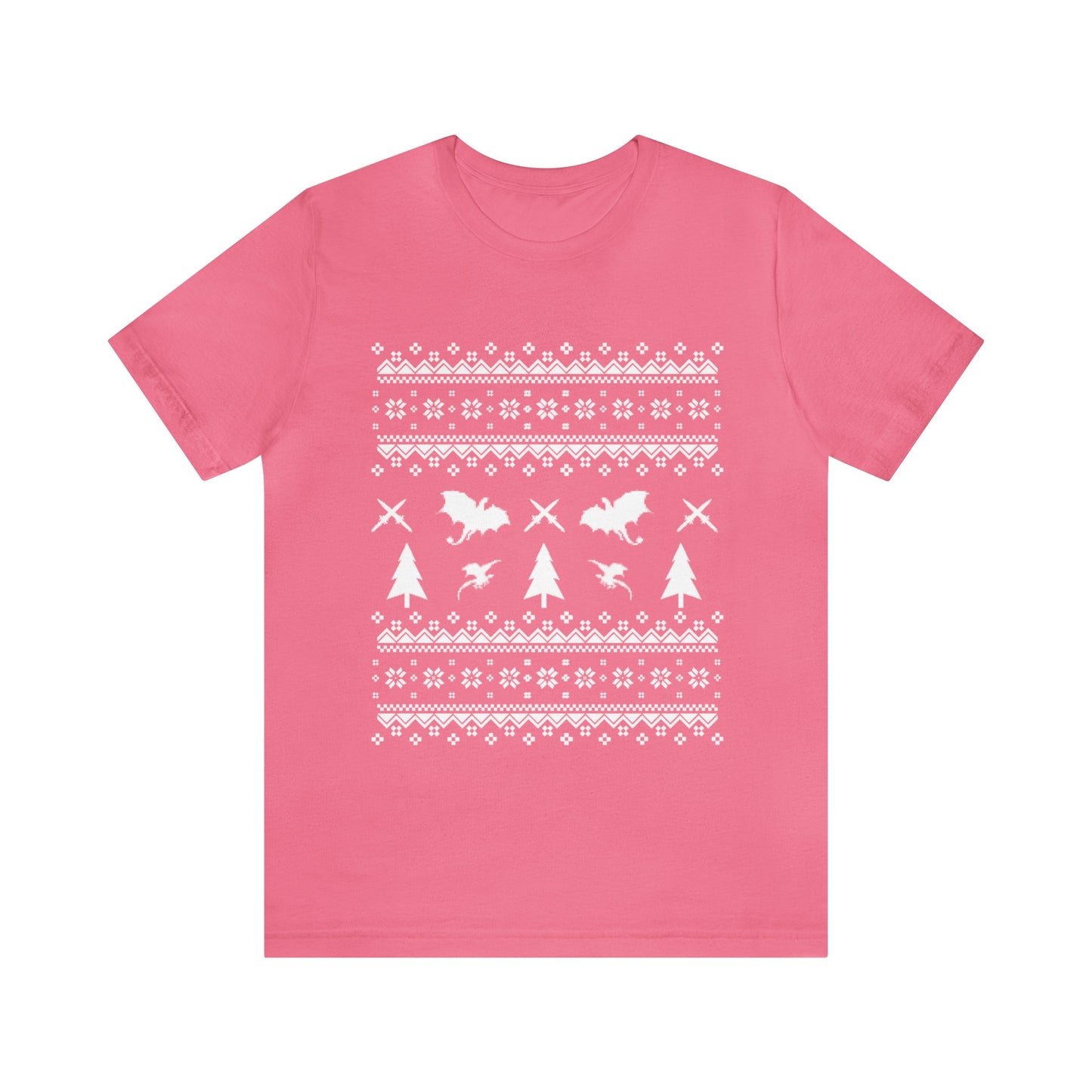 8-bit Fair Isle Dragon Christmas - Version 1 - Unisex T-shirt
