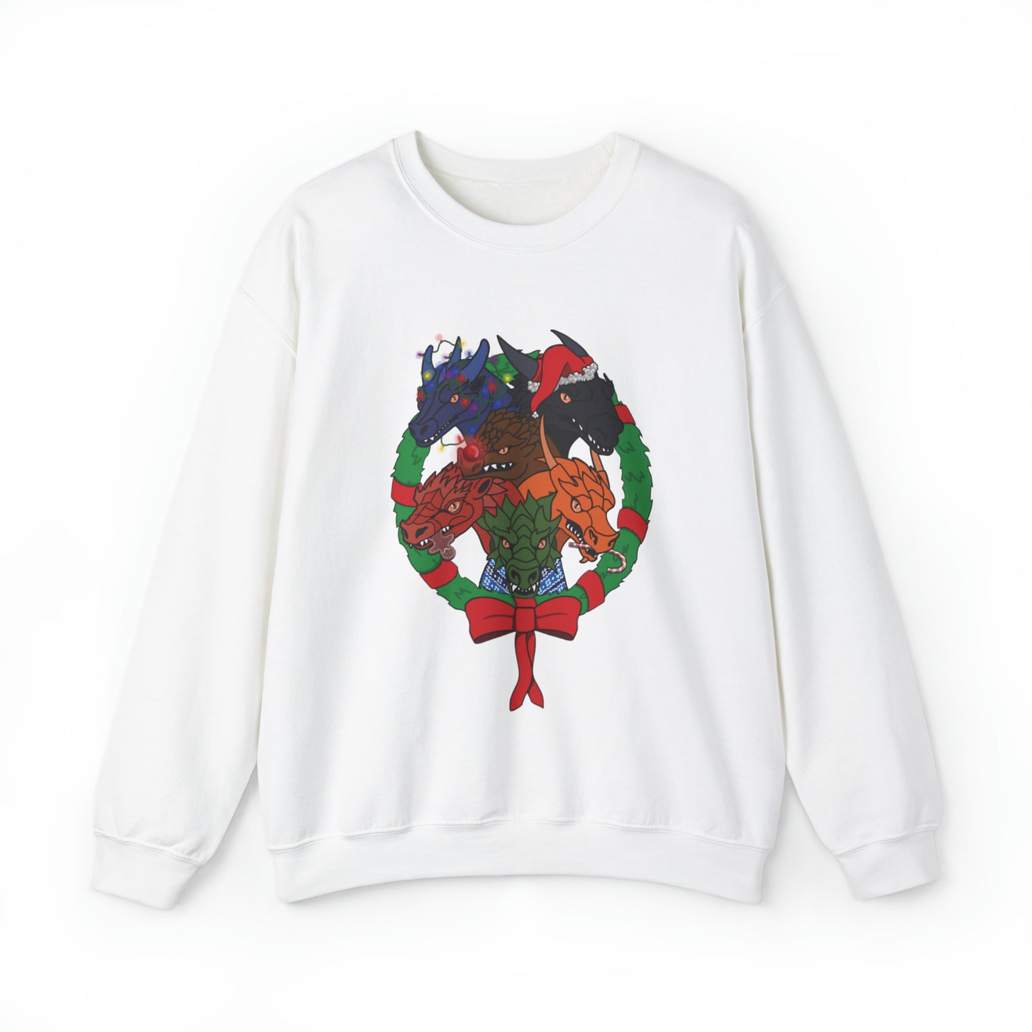 Dragon Christmas with no snow and wreath- Unisex Sweatshirt