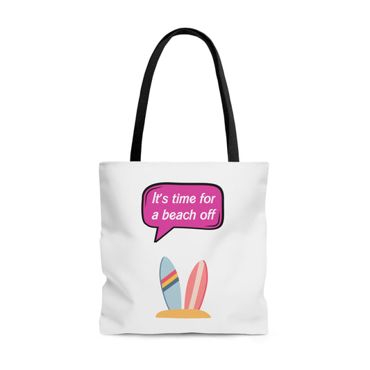 Time for a Beach Off! Tote Bag