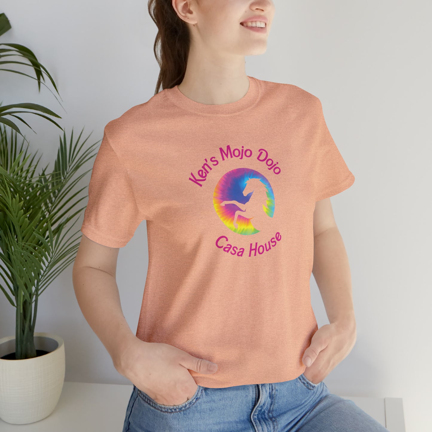 Tie Dye Moon Ken Pink, Unisex Jersey Short Sleeve Tee