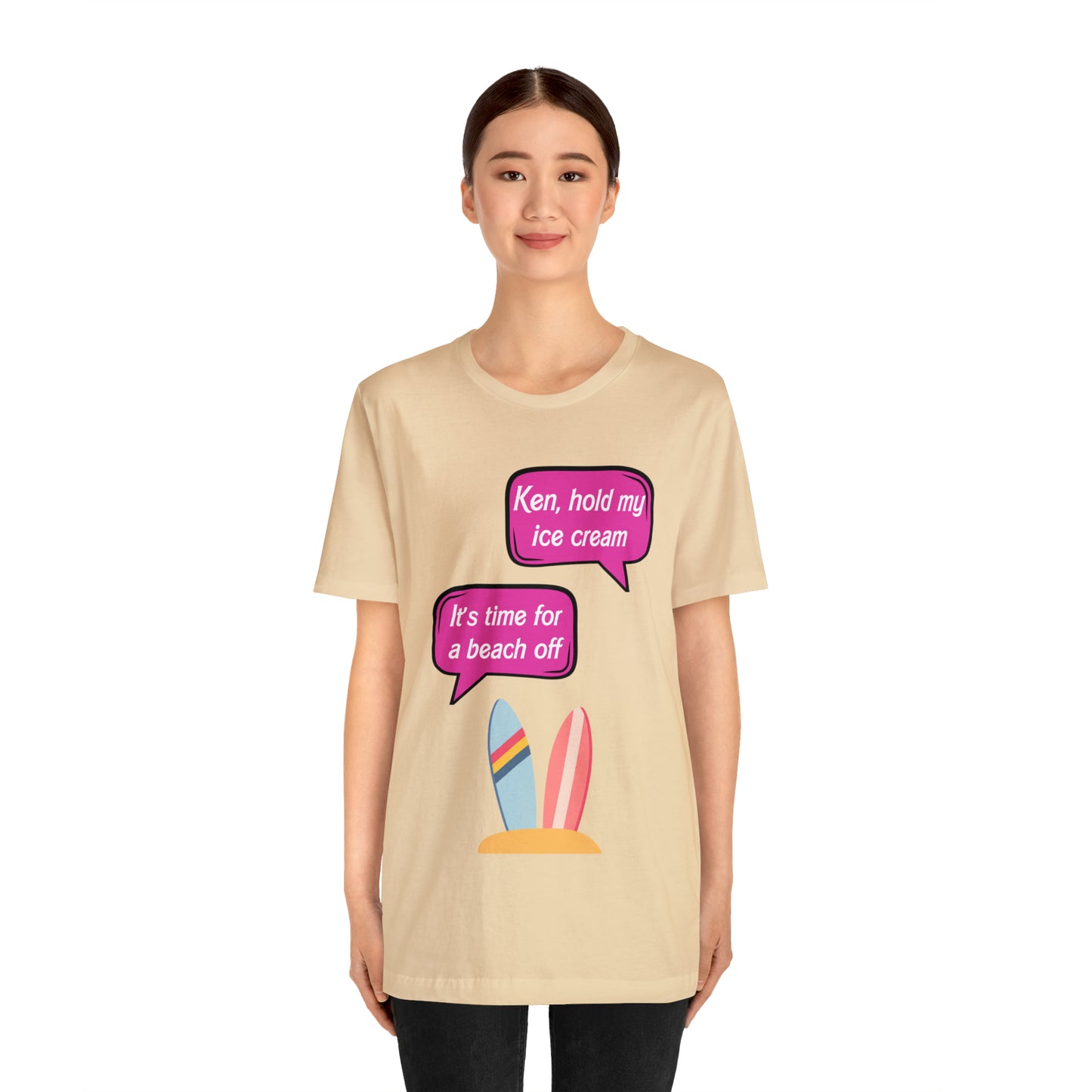 Blank back Beach off, Unisex Jersey Short Sleeve Tee