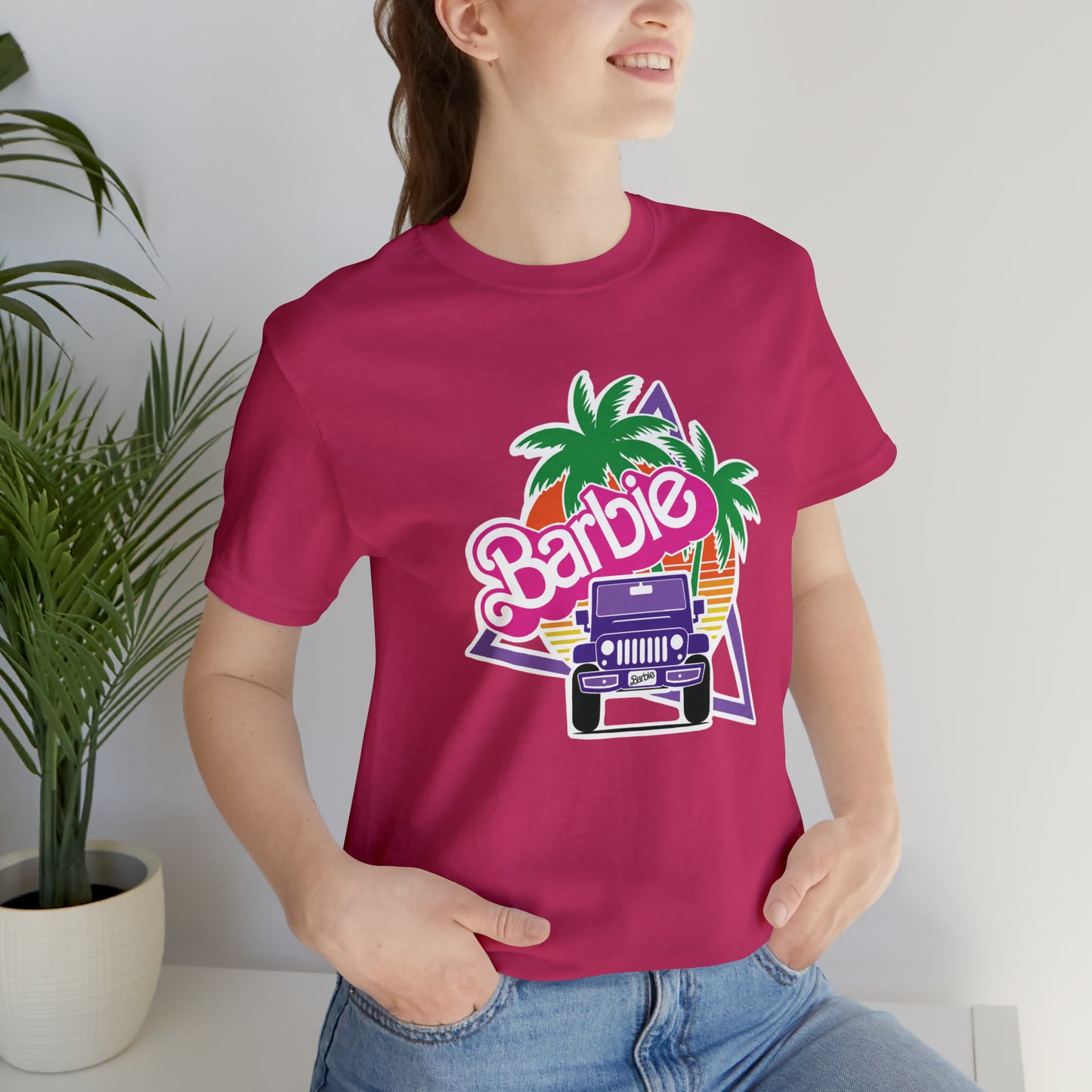 Purple jeep, Beep Beep Barbie Jeep, Unisex Jersey Short Sleeve Tee