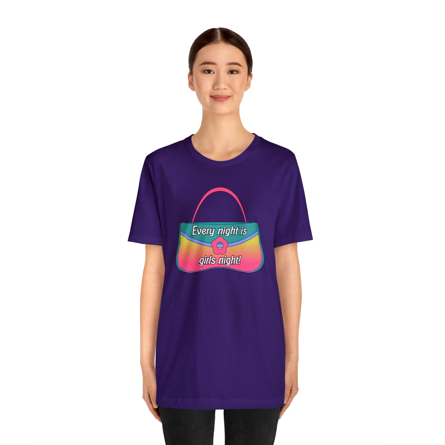 90's Purse: Every Night is Girl's Night, Unisex Jersey Short Sleeve Tee
