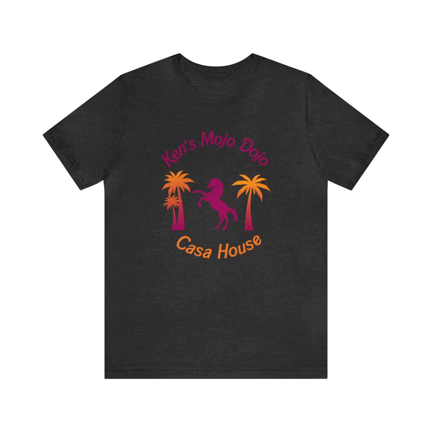 Warm Neon Palm Horse, Mojo Dojo Casa House, Unisex Jersey Short Sleeve Tee
