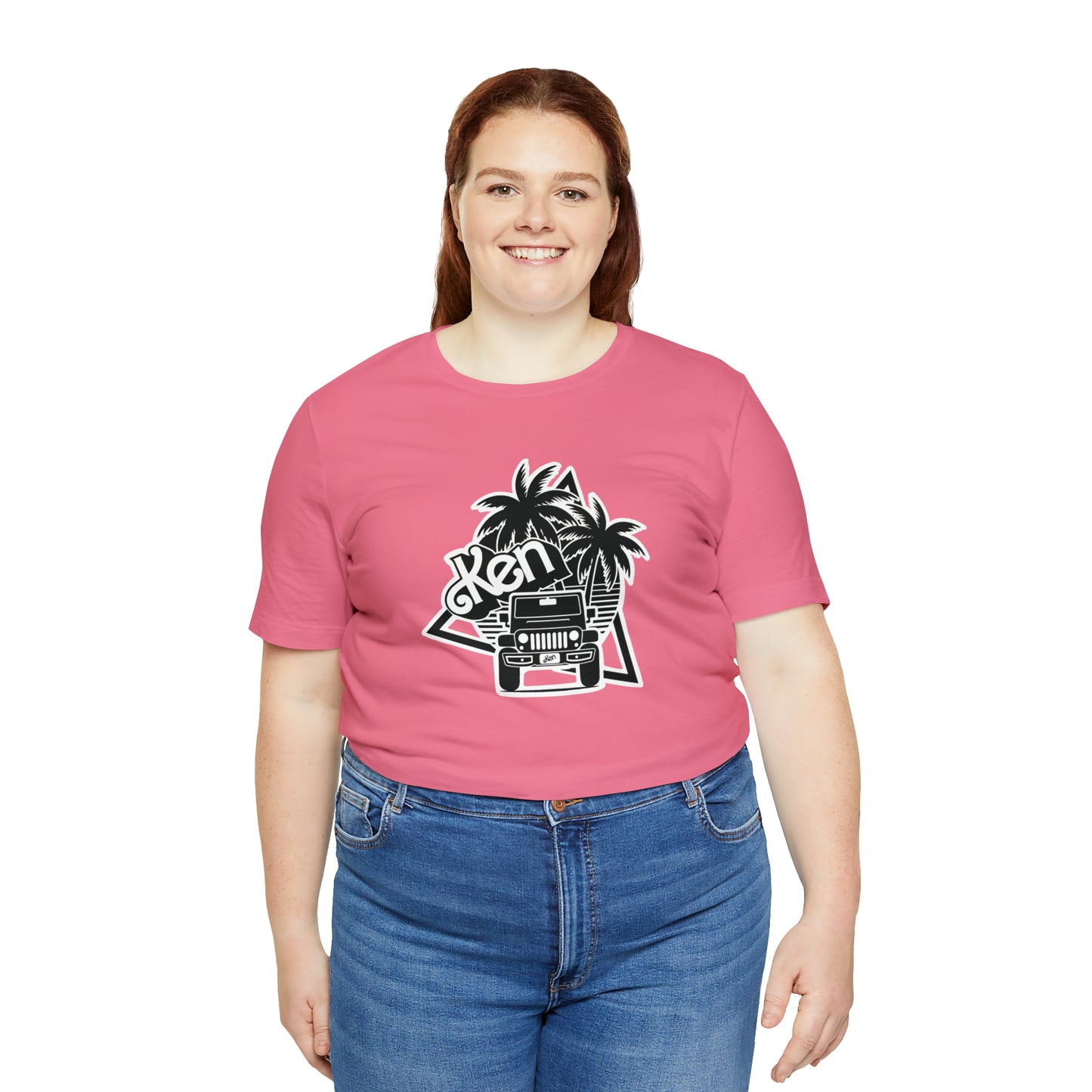 Black and White, Beep Beep Barbie KEN, Unisex Jersey Short Sleeve Tee