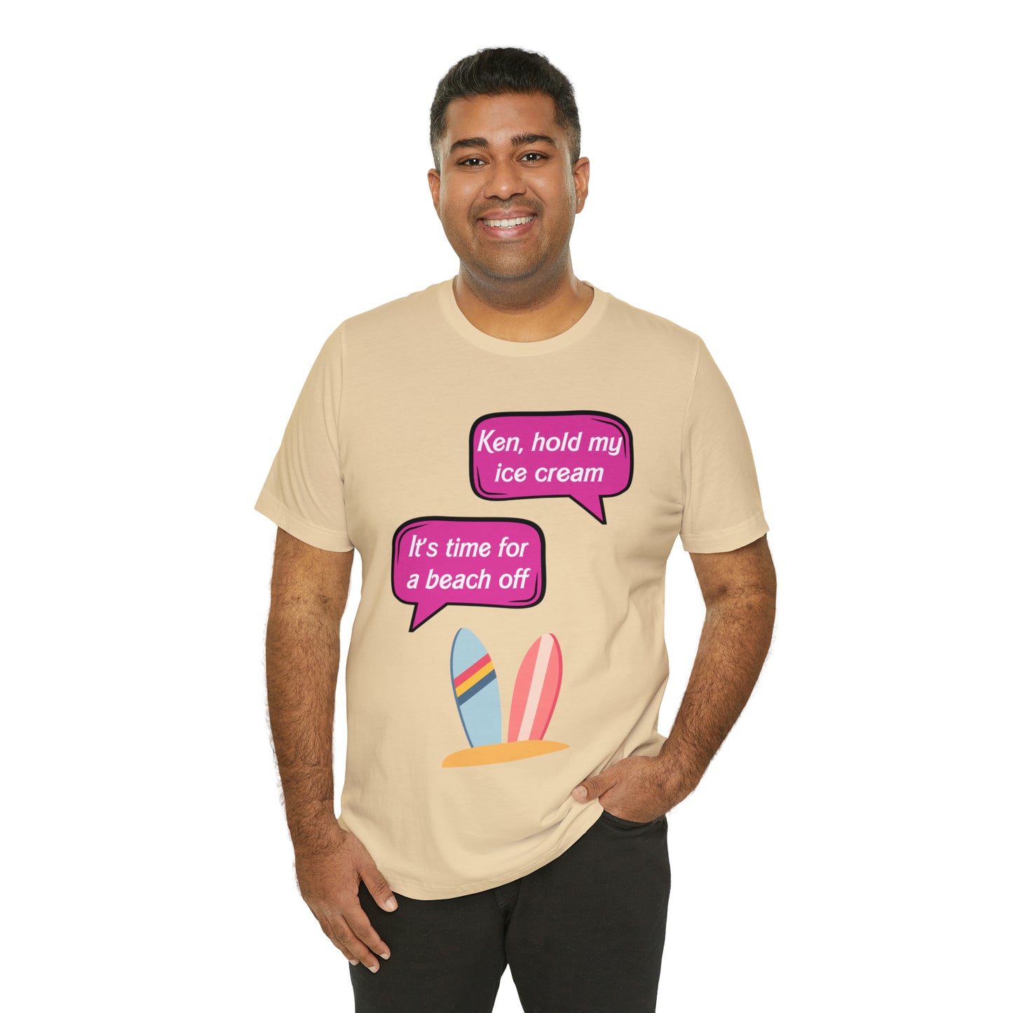 Blank back Beach off, Unisex Jersey Short Sleeve Tee