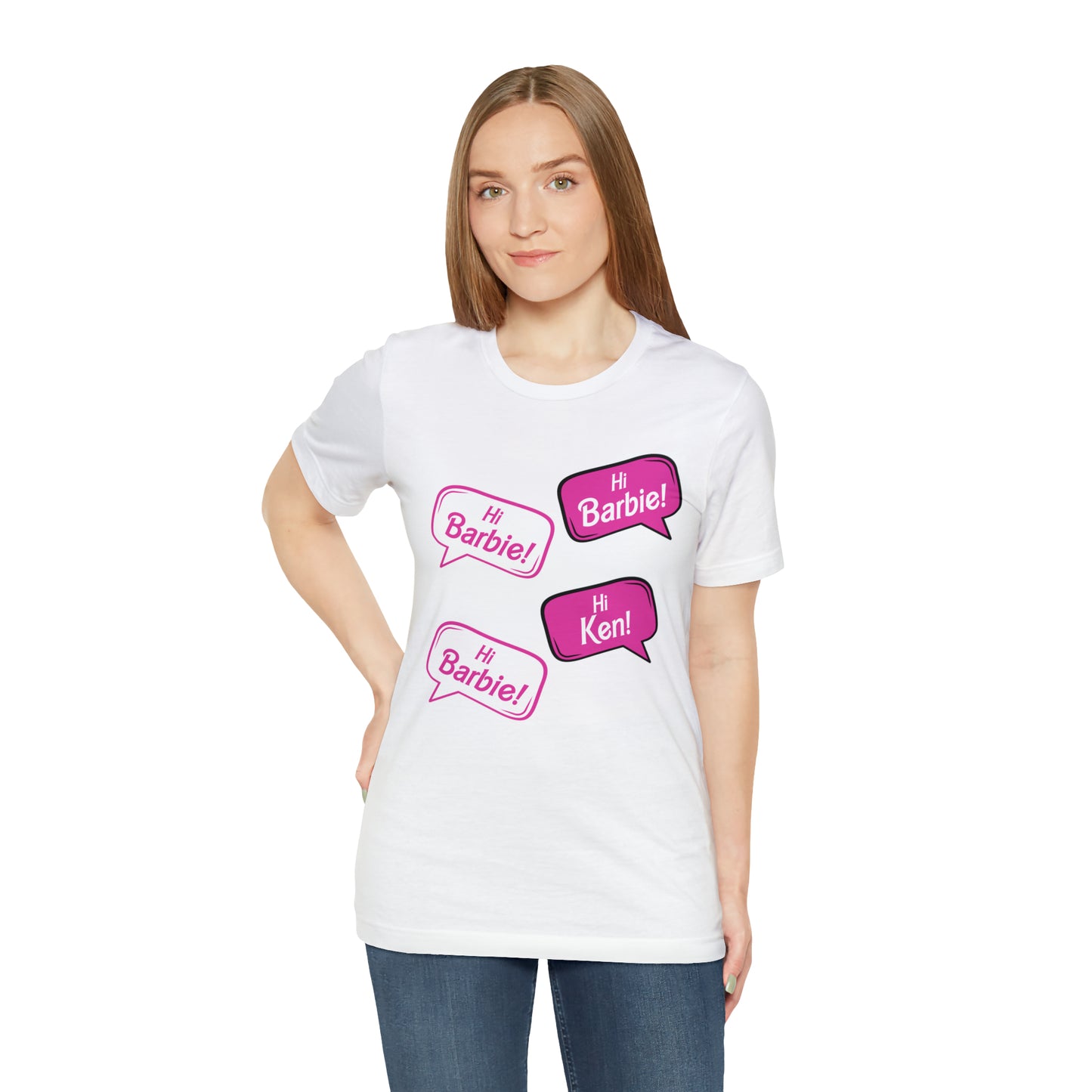 Hi Barbie Hi Ken Hi Alan, Unisex Jersey Short Sleeve Tee