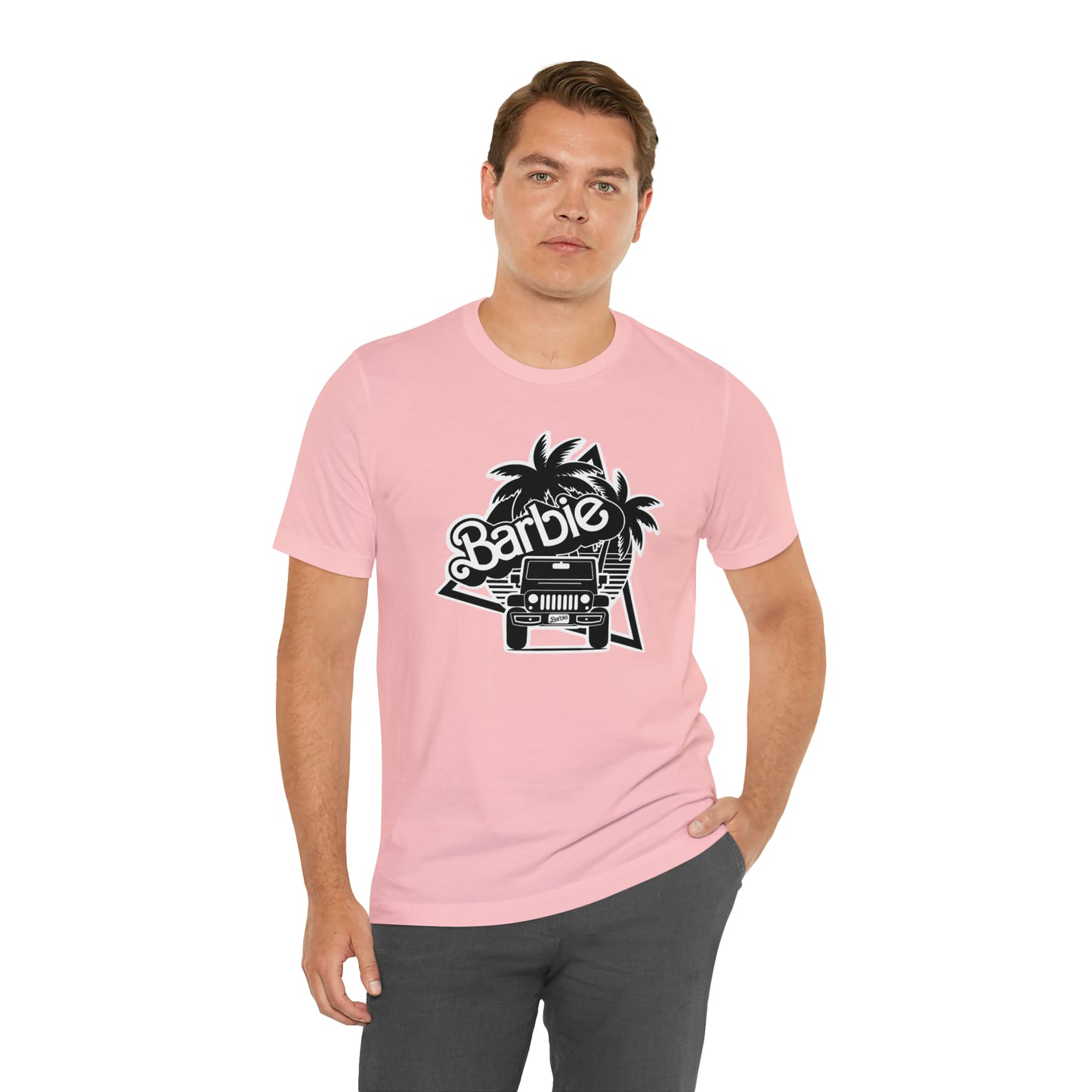 Black and White, Beep Beep Barbie Jeep, Unisex Jersey Short Sleeve Tee