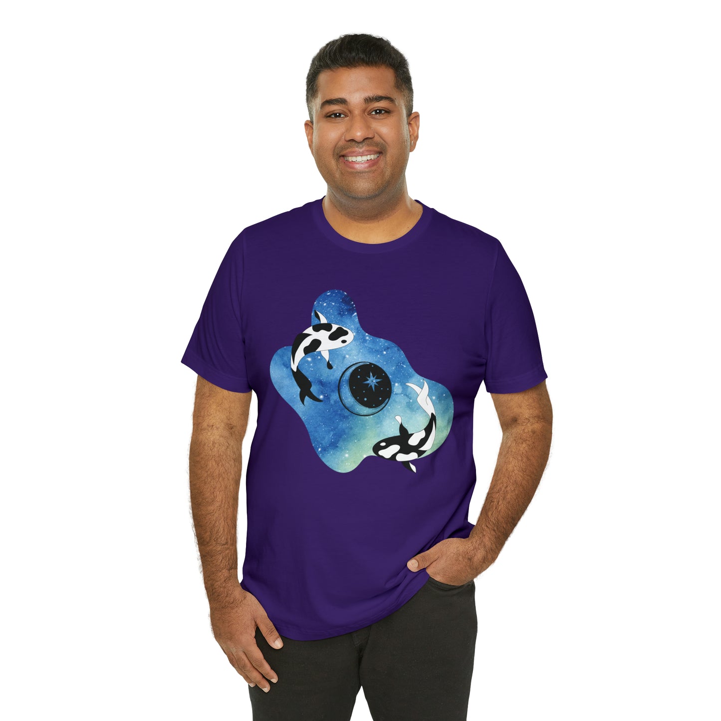 Watercolor Space Koi, Unisex Jersey Short Sleeve Tee