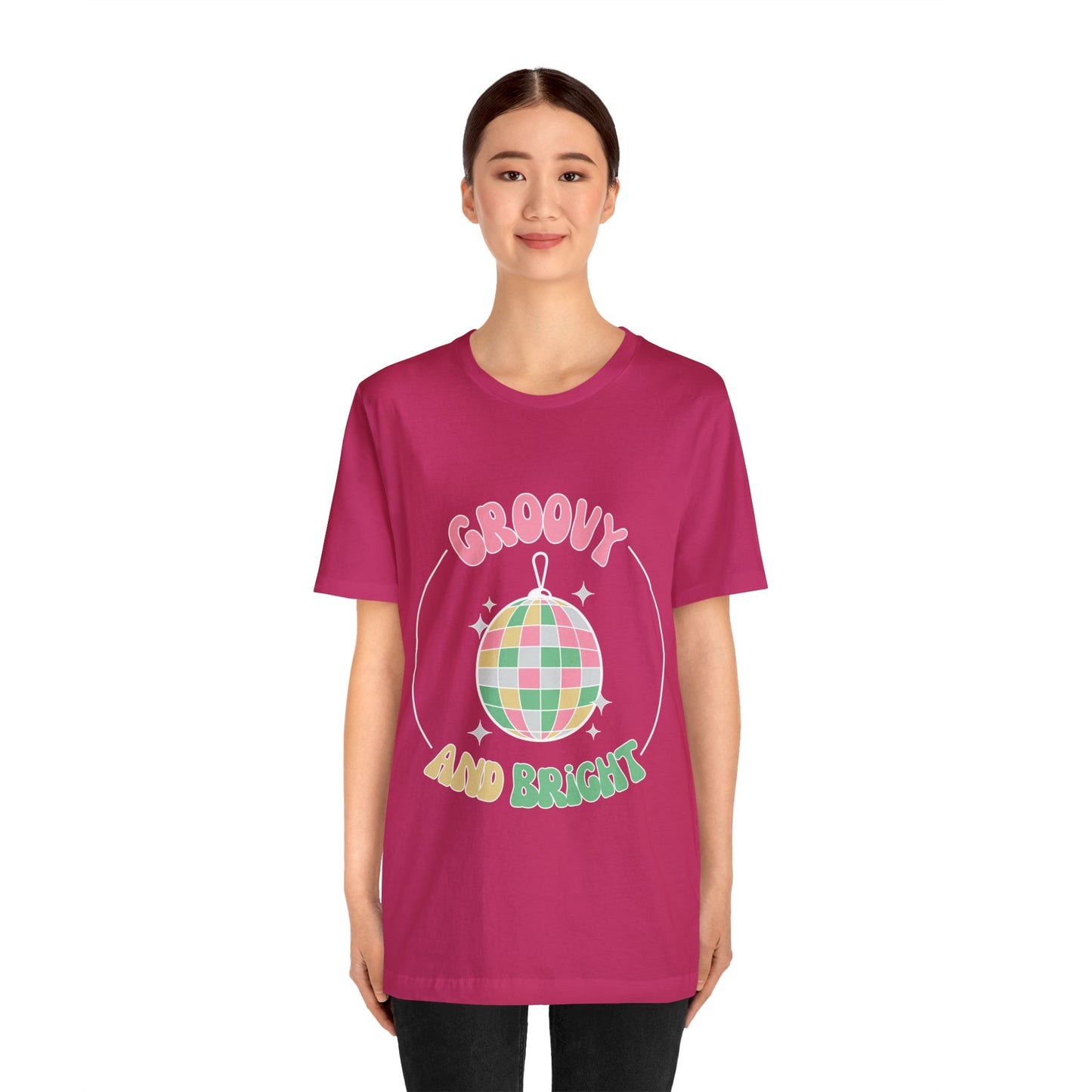 Pink Circle Merry and Bright Jingle Ball - Unisex T-shirt
