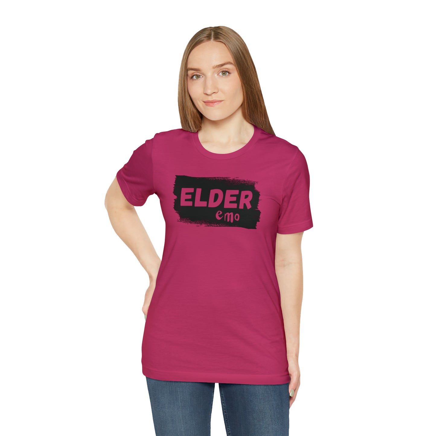 BLACK LETTER Elder Emo, Unisex Jersey Short Sleeve Tee