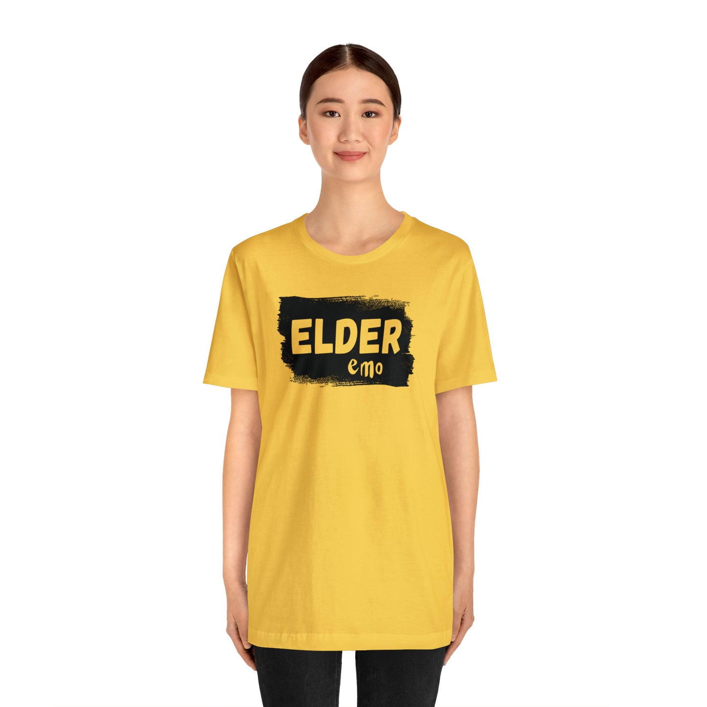 BLACK LETTER Elder Emo, Unisex Jersey Short Sleeve Tee