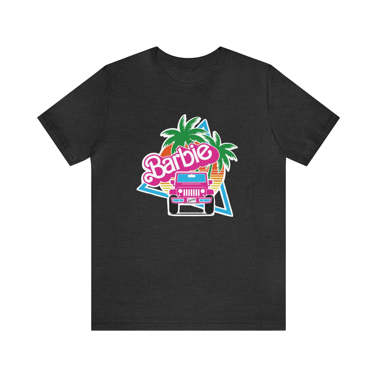 Signature Pink Barbie, Beep Beep Barbie Jeep, Unisex Jersey Short Sleeve Tee