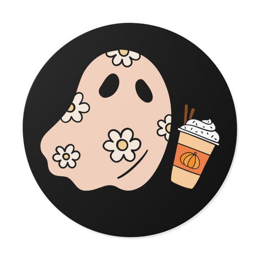 Peach Flower Ghost, Water-Resistant Vinyl Sticker