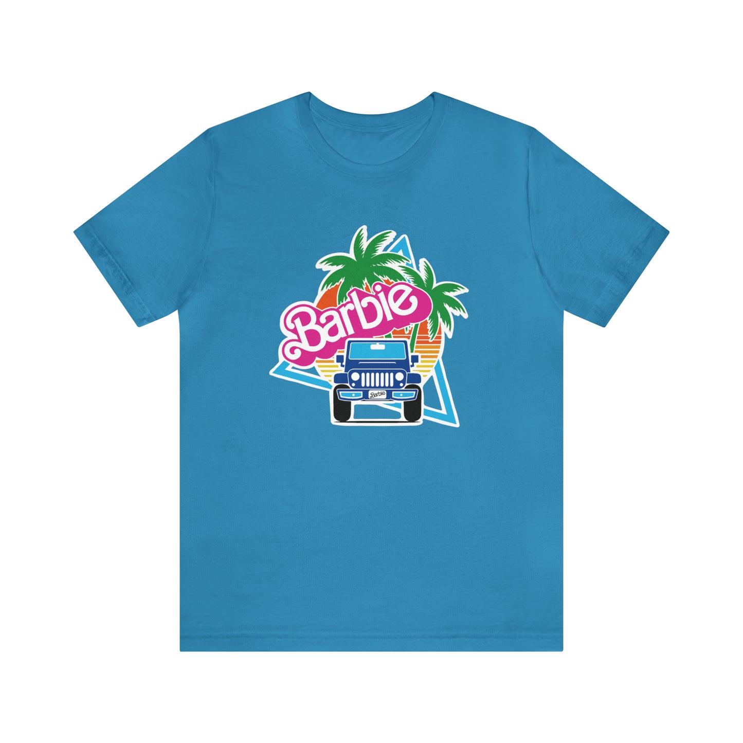 Blue jeep, Beep Beep Barbie Jeep, Unisex Jersey Short Sleeve Tee
