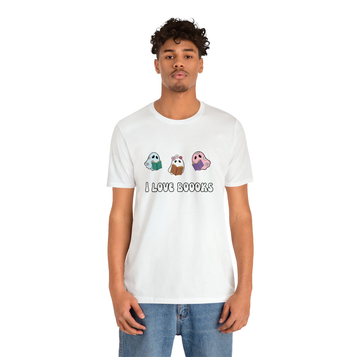 I Love Boooks Ghouls, Unisex Jersey Short Sleeve Tee