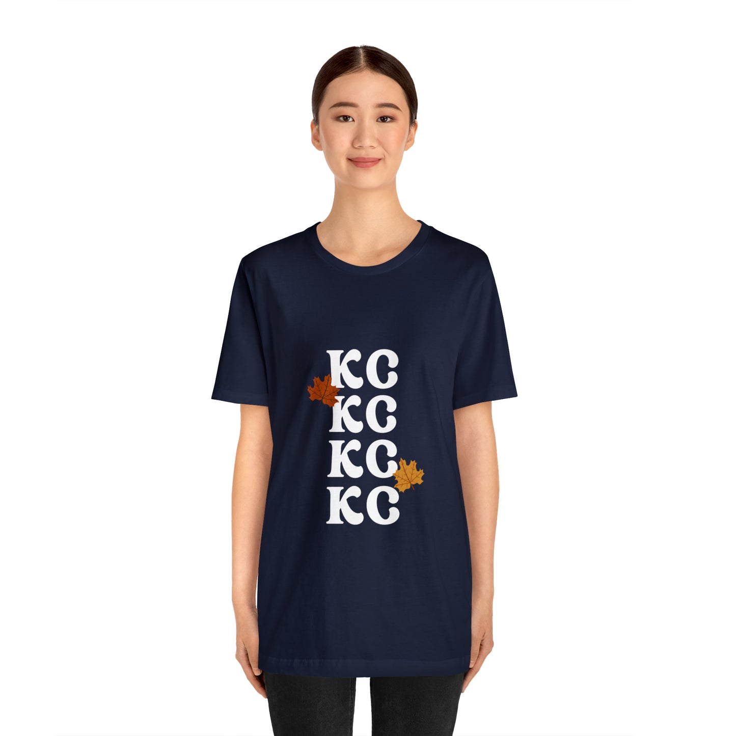White Text - Kansas City Fall, Unisex Jersey Short Sleeve Tee
