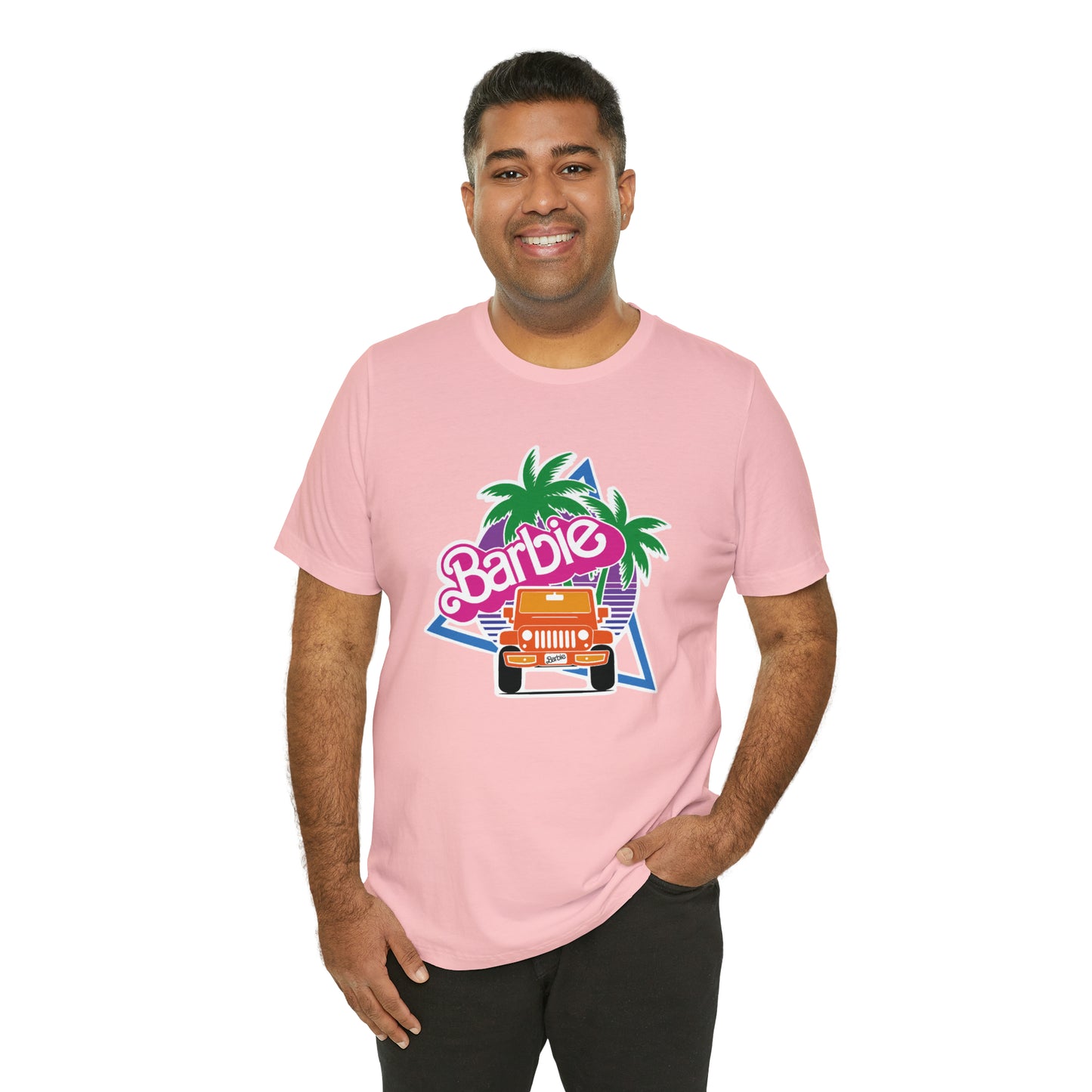 Orange, Beep Beep Barbie Jeep, Unisex Jersey Short Sleeve Tee