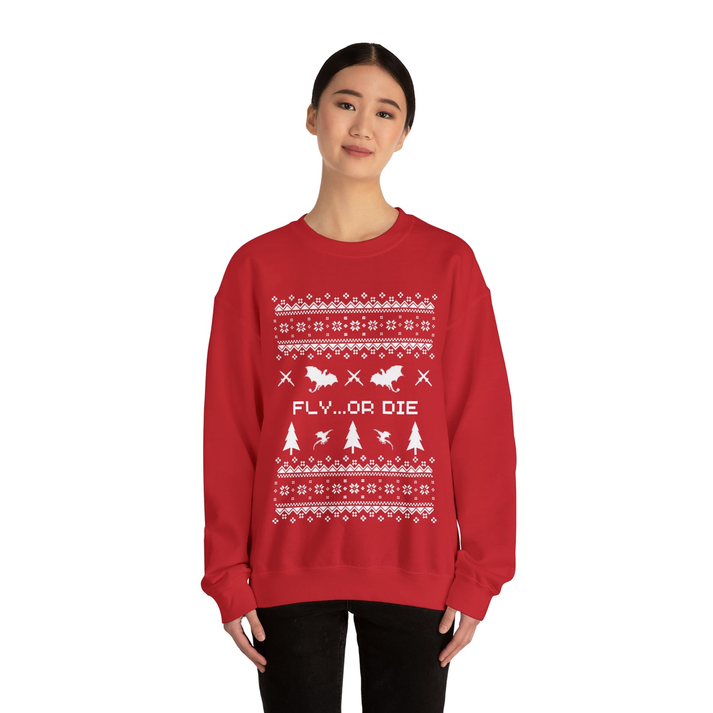 8-Bit Dragon Christmas version 2 - Unisex Sweatshirt