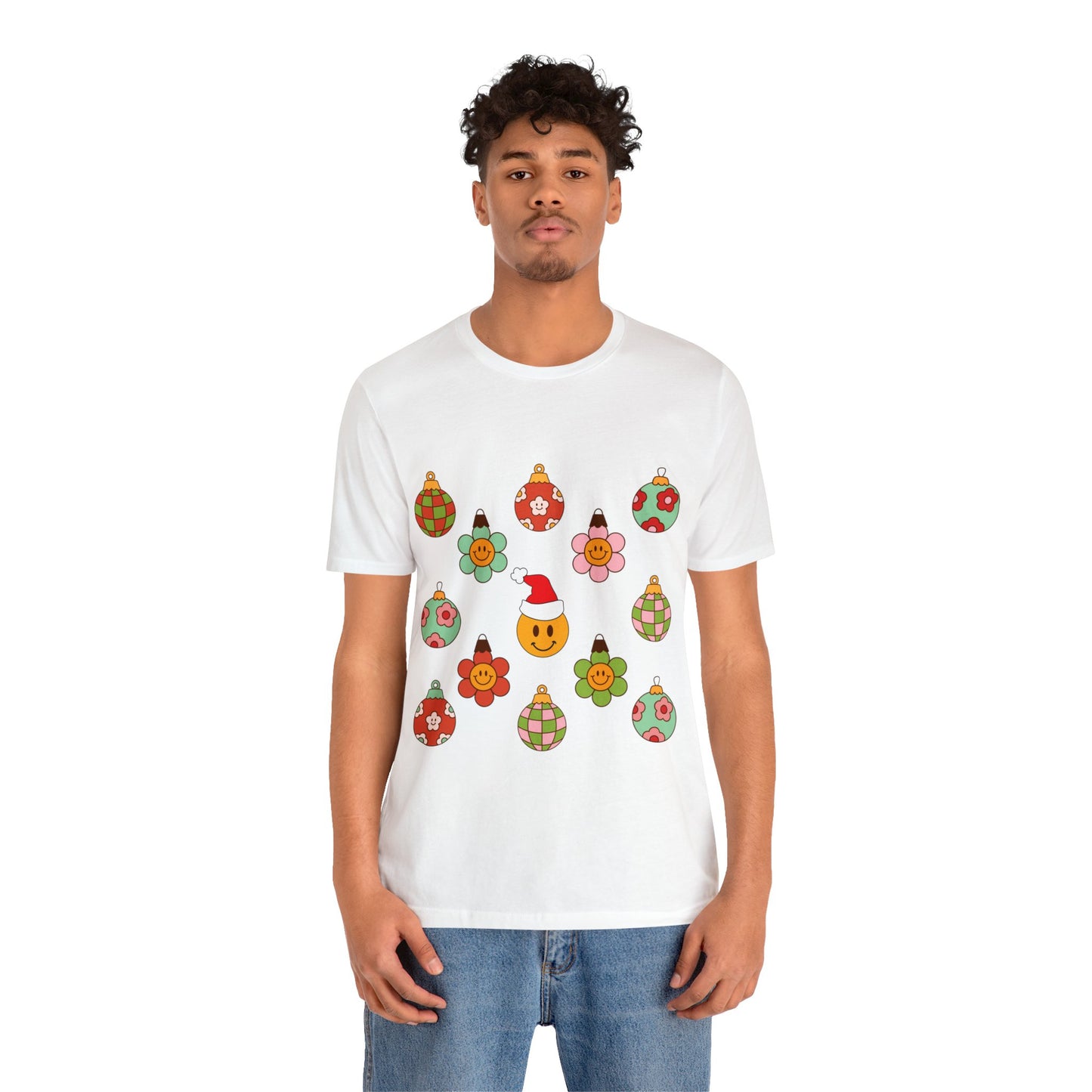 Groovy Smiley Christmas with NO back design - Unisex T-shirt