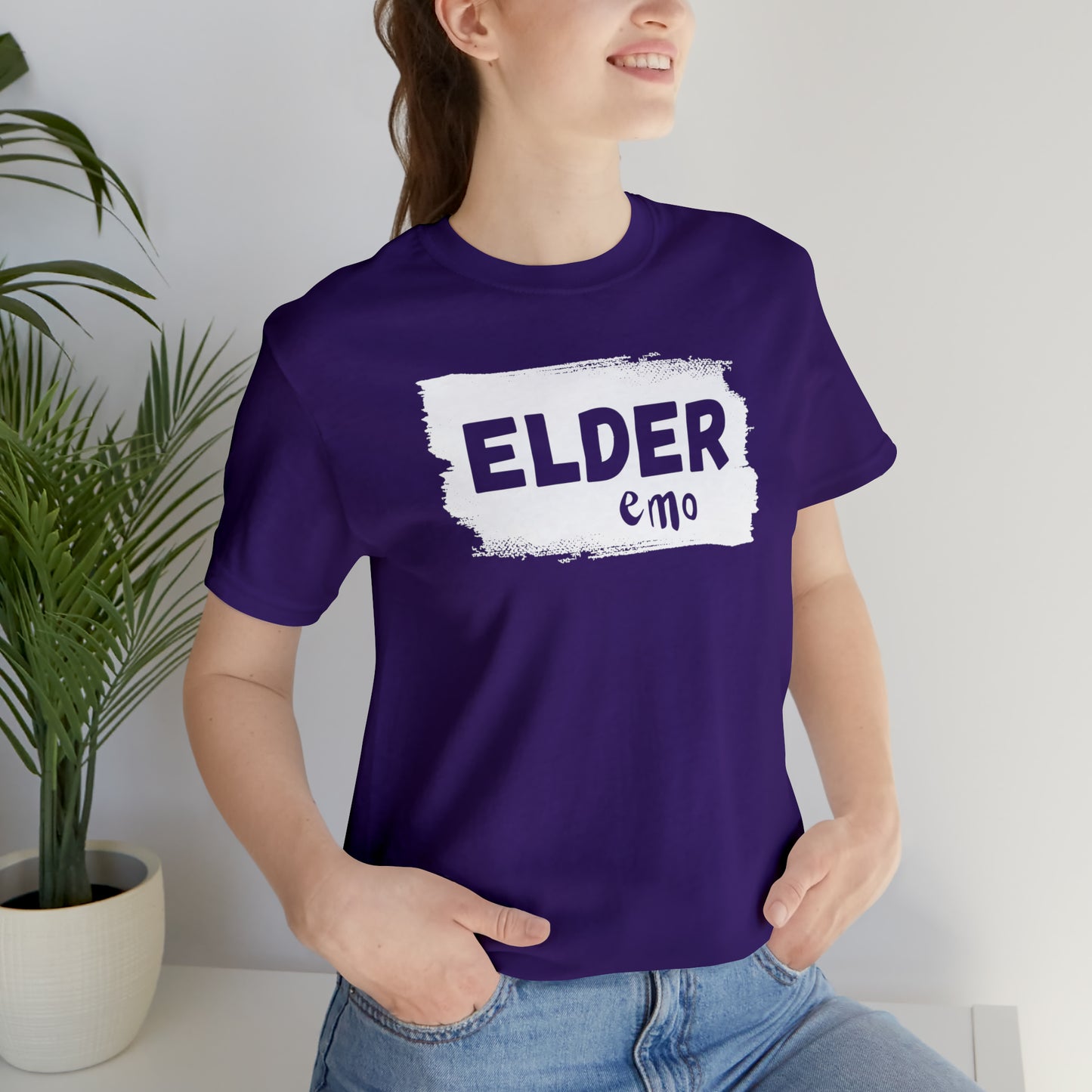 WHITE LETTER Elder Emo, Unisex Jersey Short Sleeve Tee