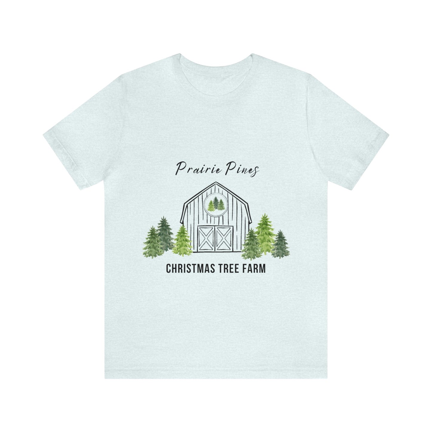 Watercolor Trees Prairie Pines Black Text - no back design - Unisex T-shirt