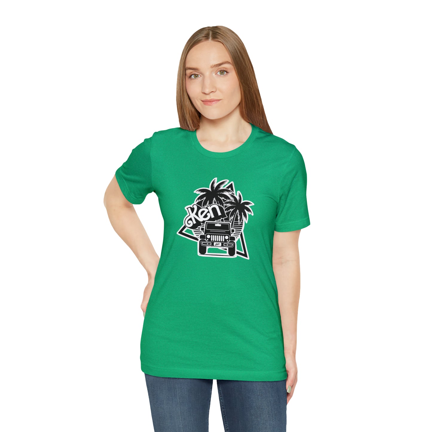 Black and White, Beep Beep Barbie KEN, Unisex Jersey Short Sleeve Tee