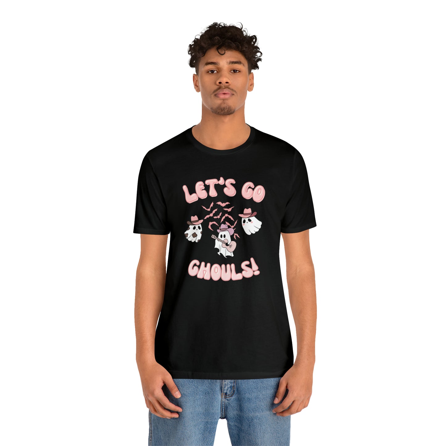 Let's Go Ghouls, retro font, Unisex Jersey Short Sleeve Tee