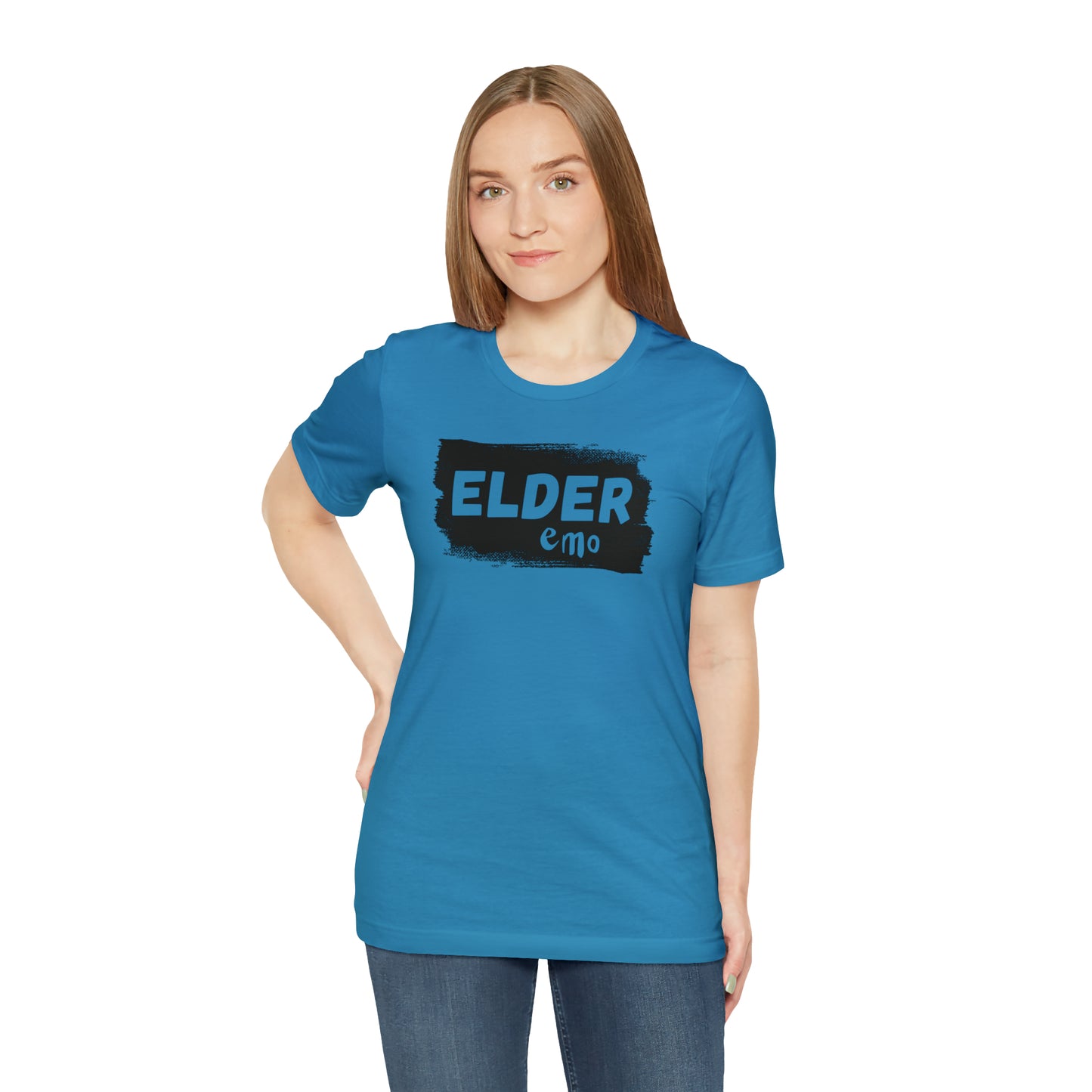 BLACK LETTER Elder Emo, Unisex Jersey Short Sleeve Tee