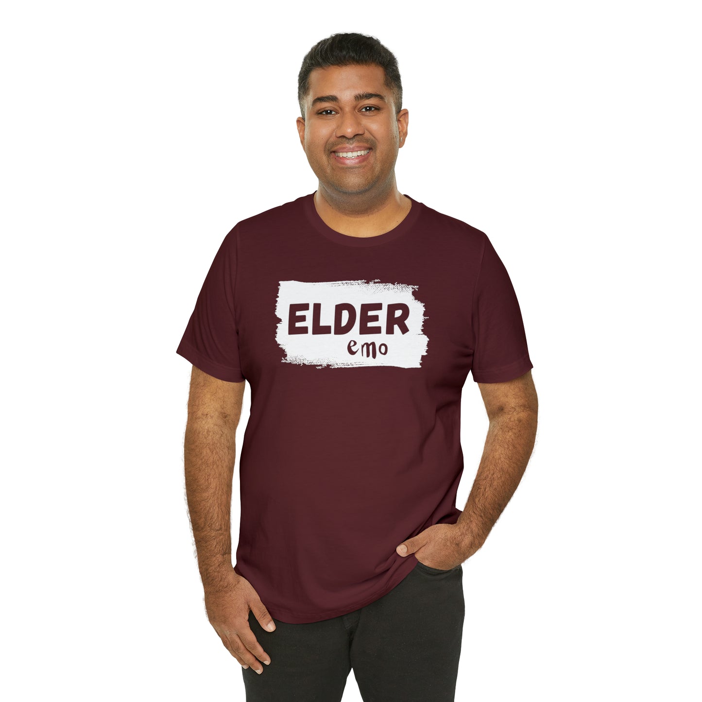 WHITE LETTER Elder Emo, Unisex Jersey Short Sleeve Tee